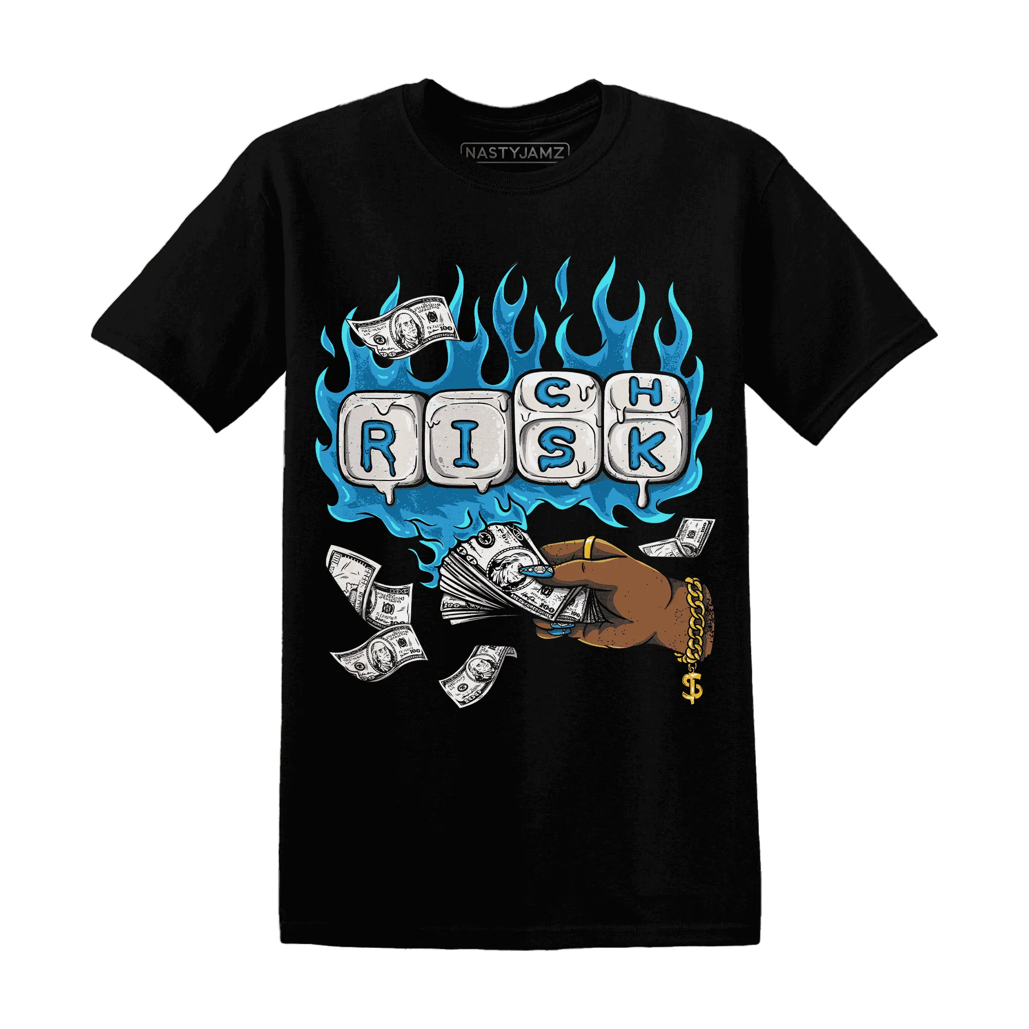 Powder-Blue-9s-T-Shirt-Match-Rich-Or-Risk