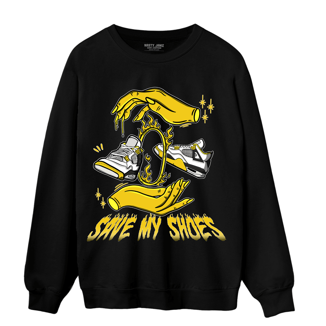 Vivid Sulfur 4s Sweatshirt Match Save My Shoes - NastyJamz