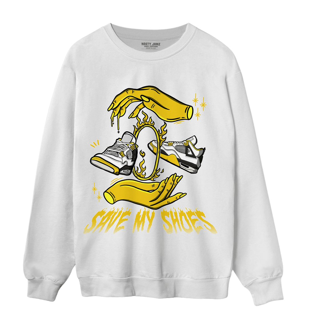 Vivid Sulfur 4s Sweatshirt Match Save My Shoes - NastyJamz