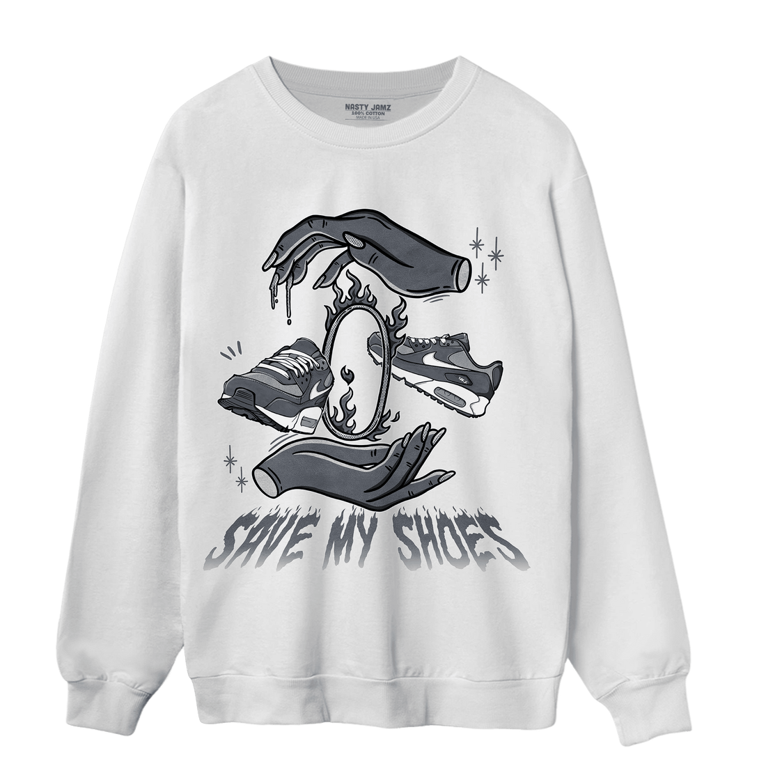 Air Max 90 Iron Grey Sweatshirt Match Save My Shoes - NastyJamz