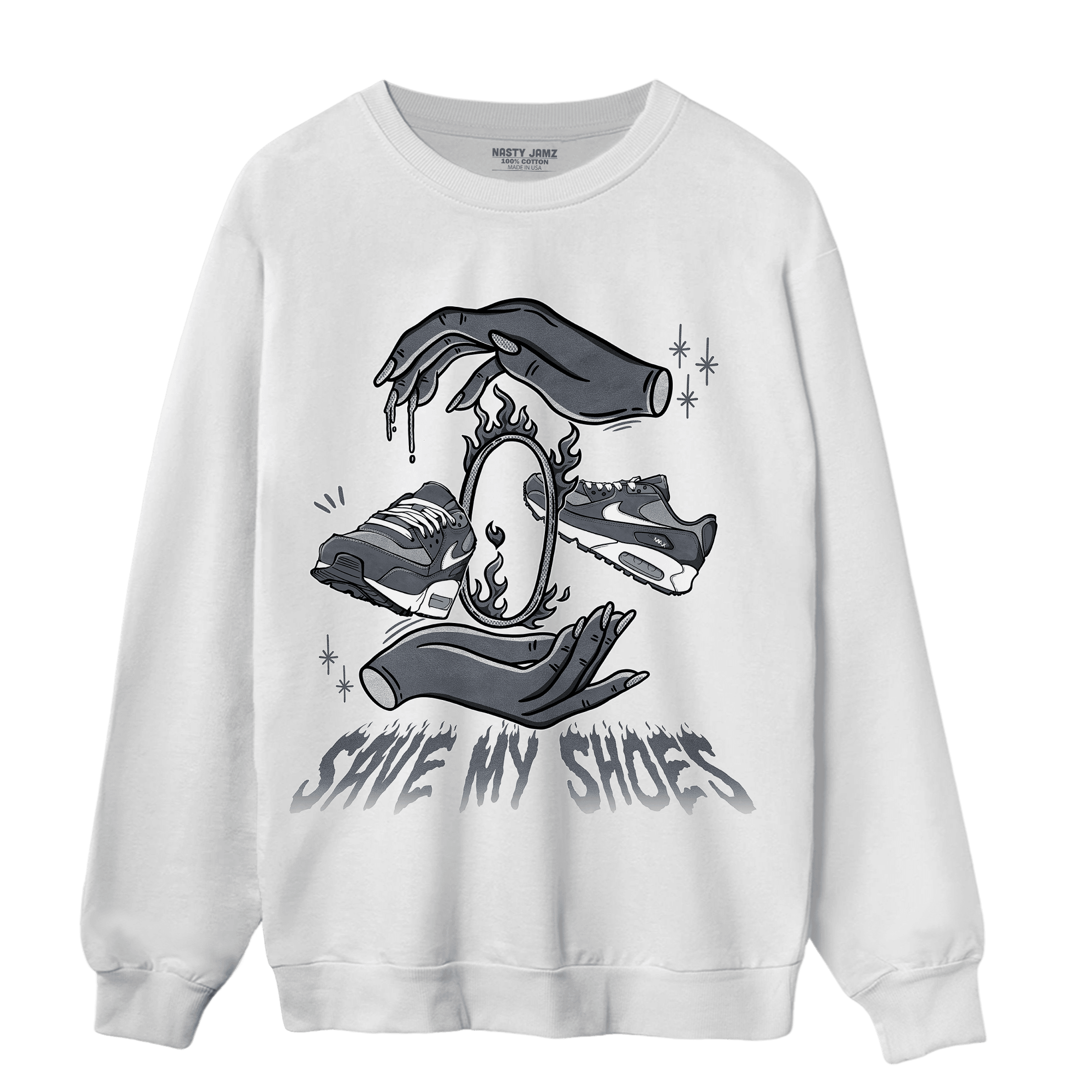 Air Max 90 Iron Grey Sweatshirt Match Save My Shoes - NastyJamz