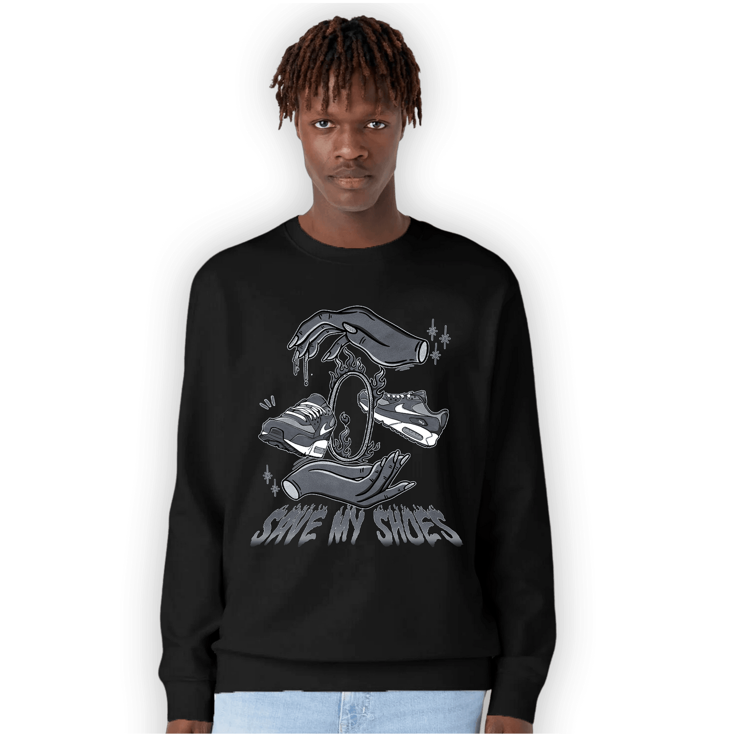 Air Max 90 Iron Grey Sweatshirt Match Save My Shoes - NastyJamz