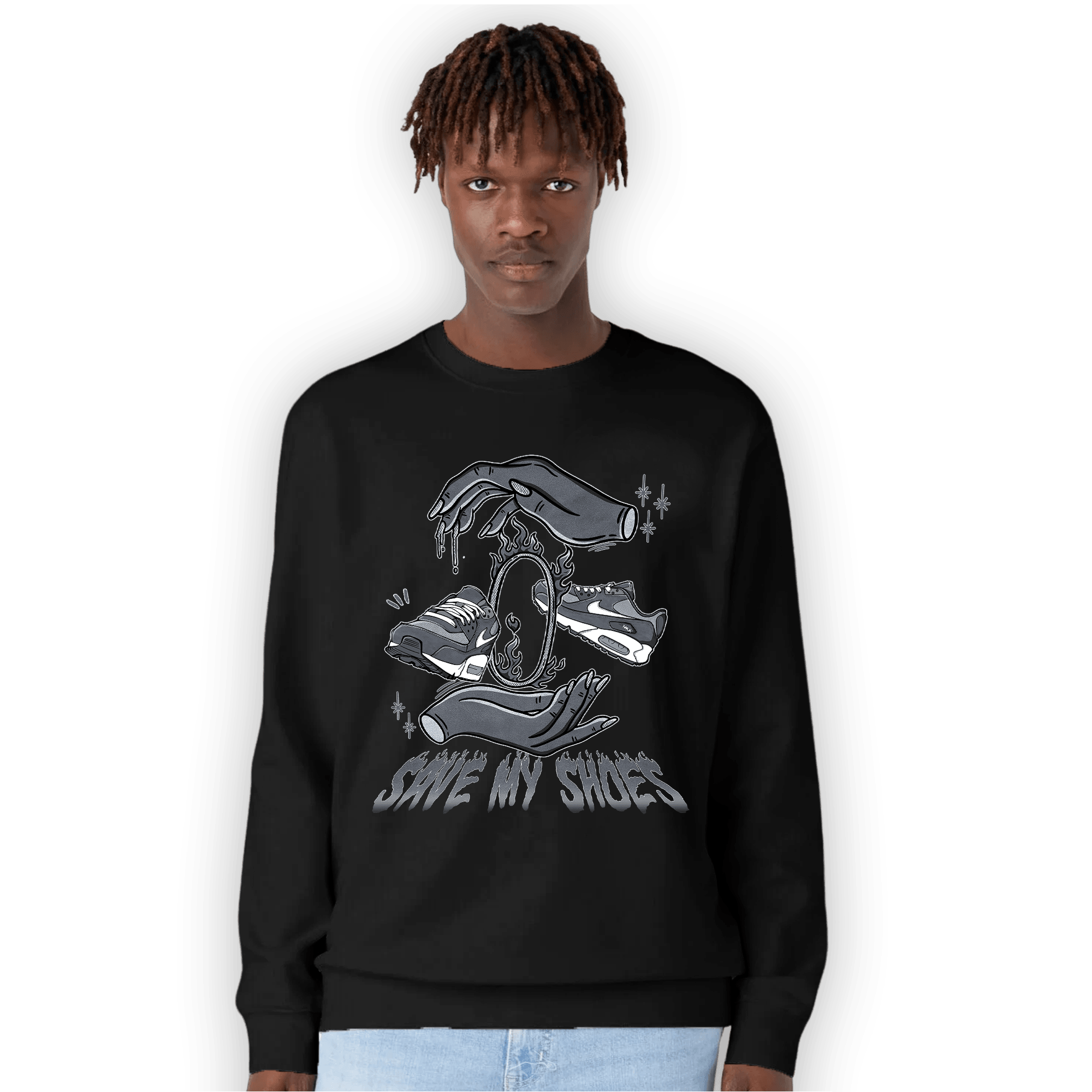 Air Max 90 Iron Grey Sweatshirt Match Save My Shoes - NastyJamz