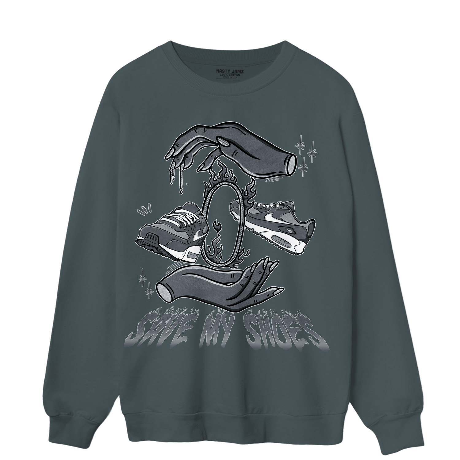 Air Max 90 Iron Grey Sweatshirt Match Save My Shoes - NastyJamz