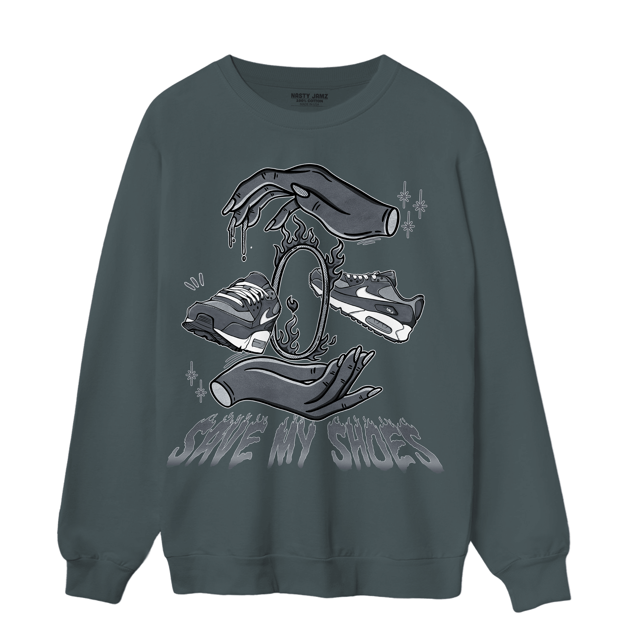 Air Max 90 Iron Grey Sweatshirt Match Save My Shoes - NastyJamz