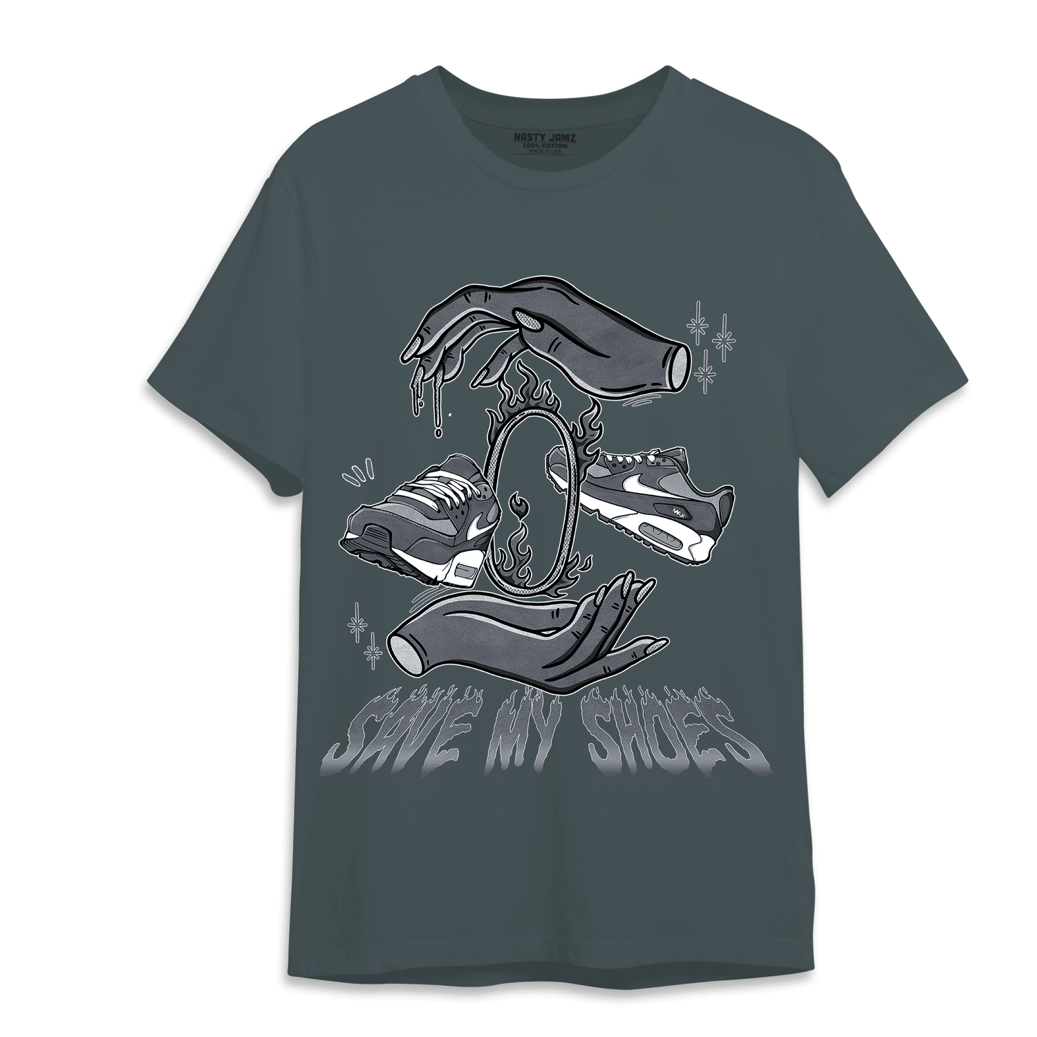 Air Max 90 Iron Grey T Shirt Match Save My Shoes - NastyJamz