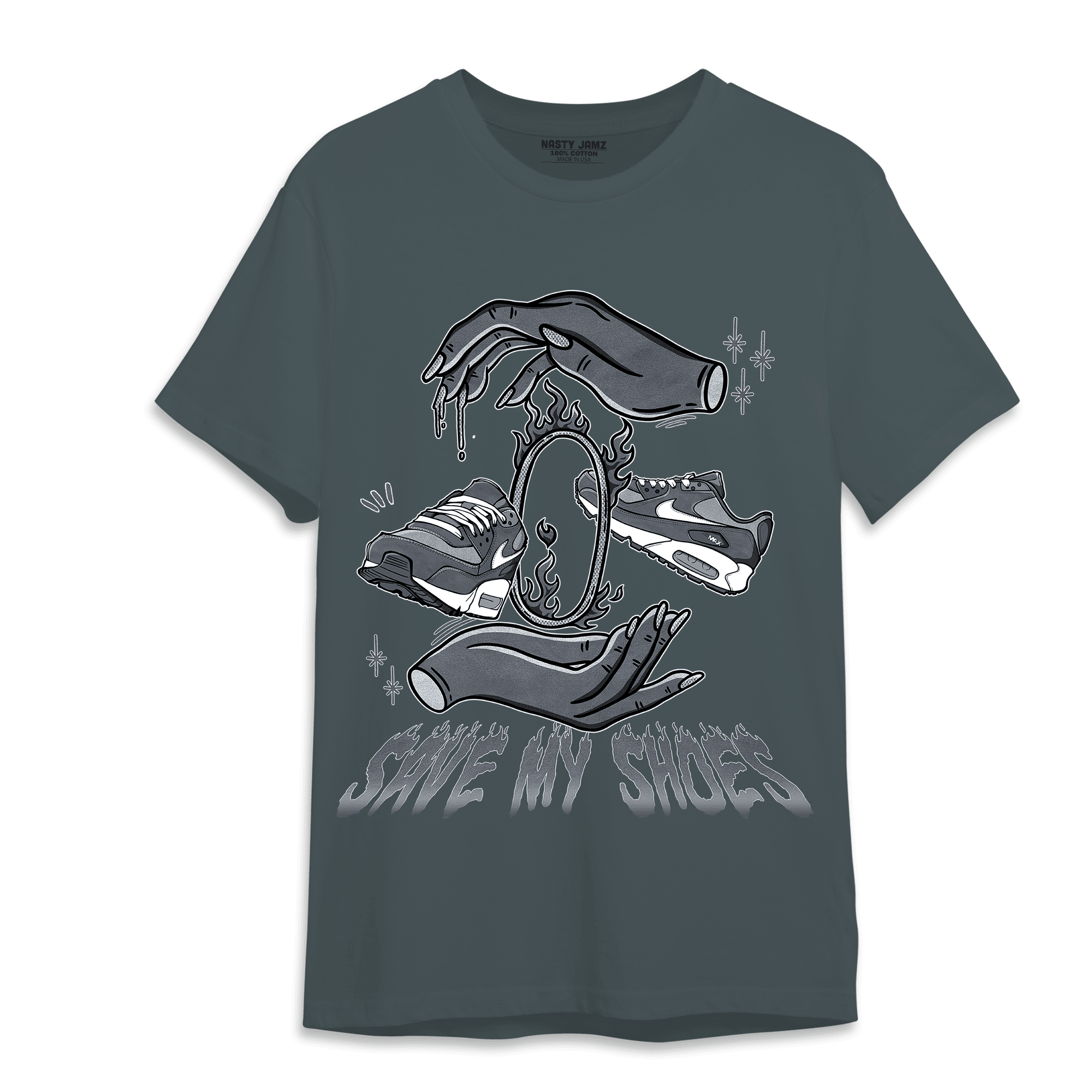 Air Max 90 Iron Grey T Shirt Match Save My Shoes - NastyJamz