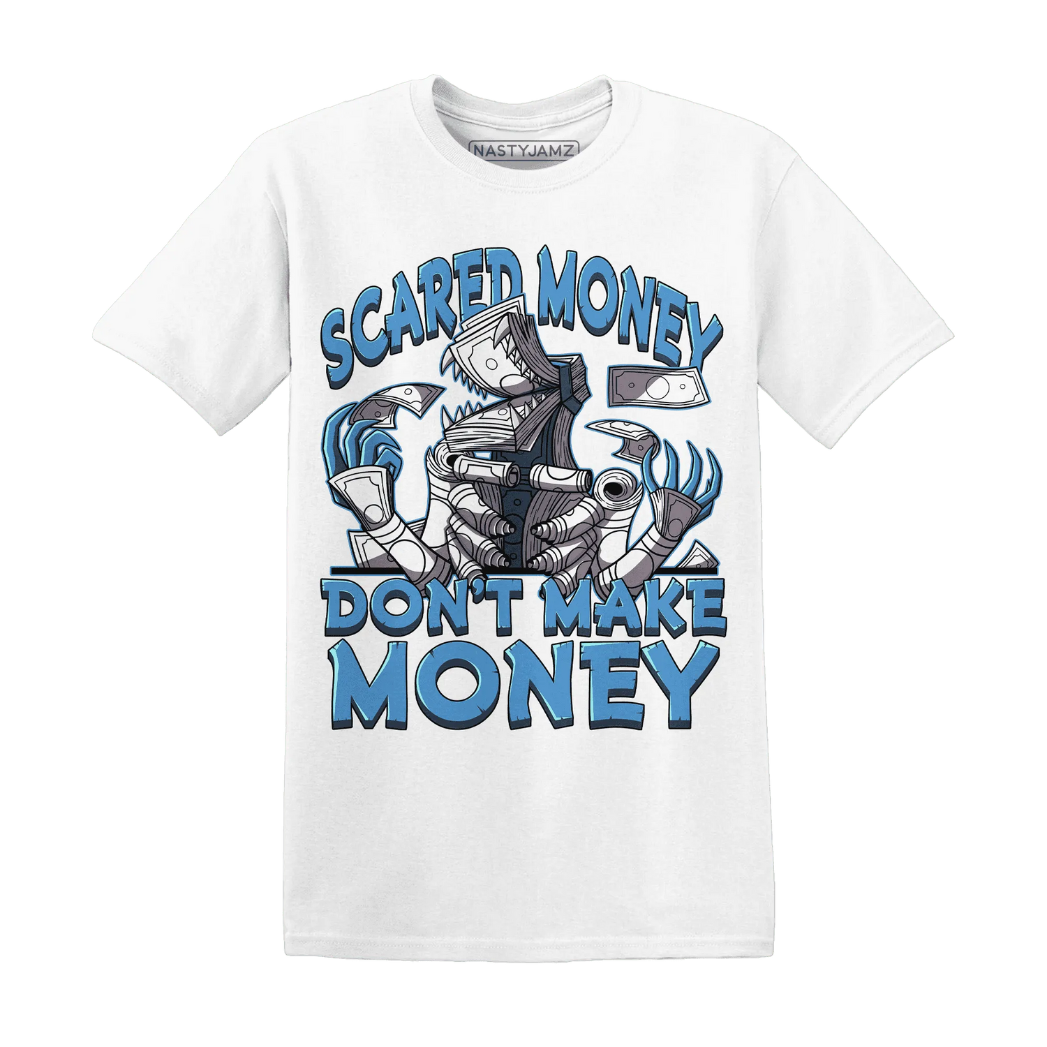 NastyJamz-Carolina-Blue-Univercitii-17s-T-Shirt-Match-Scared-Money