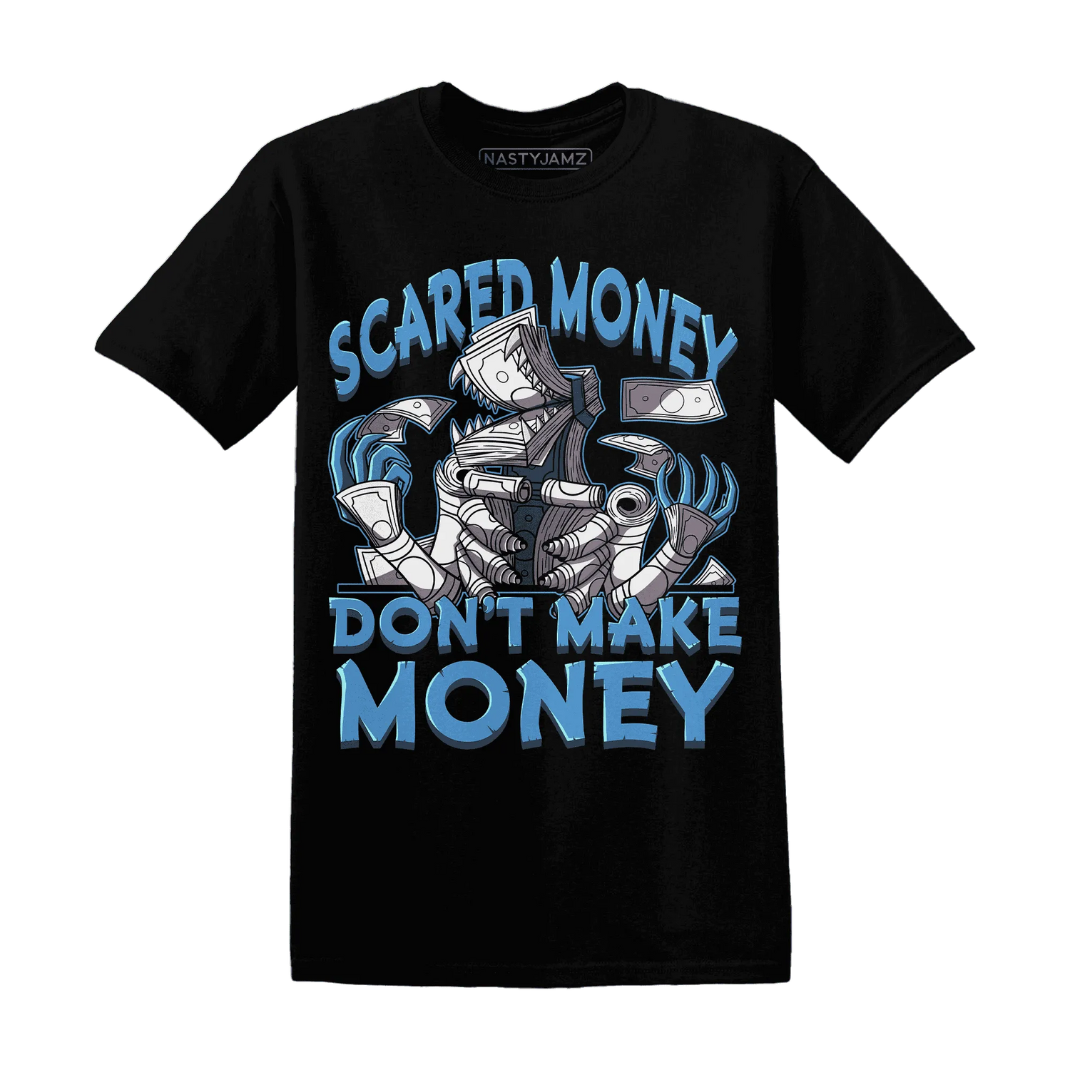 NastyJamz-Carolina-Blue-Univercitii-17s-T-Shirt-Match-Scared-Money