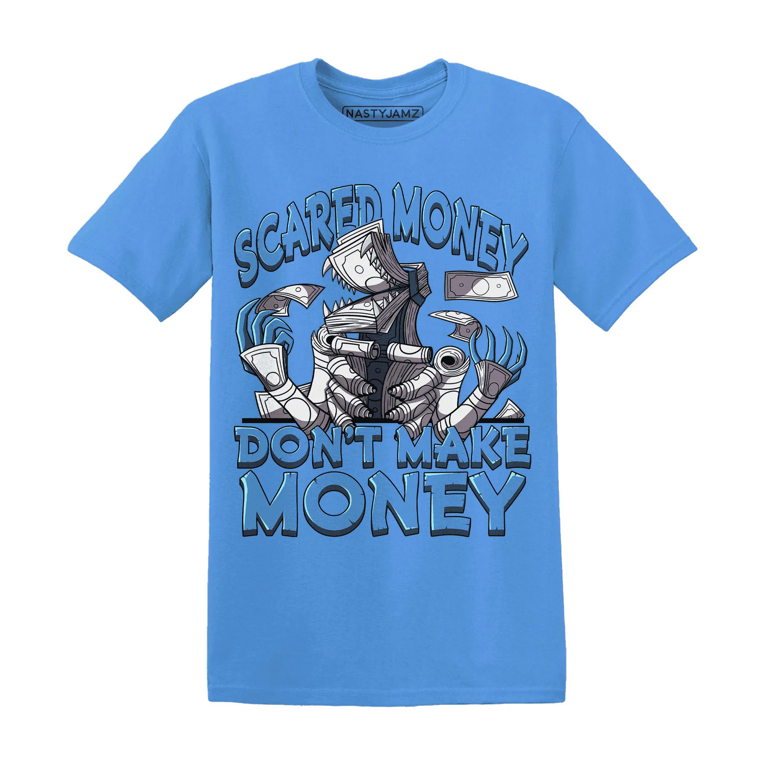 NastyJamz-Carolina-Blue-Univercitii-17s-T-Shirt-Match-Scared-Money