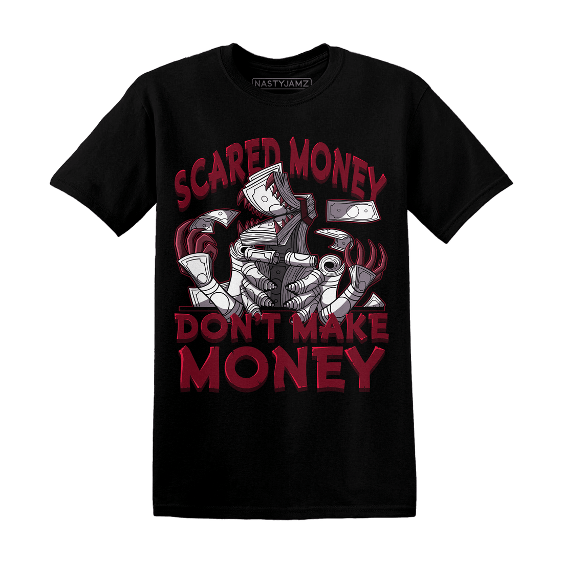 High White Team Red 1s T Shirt Scared Money - NastyJamz