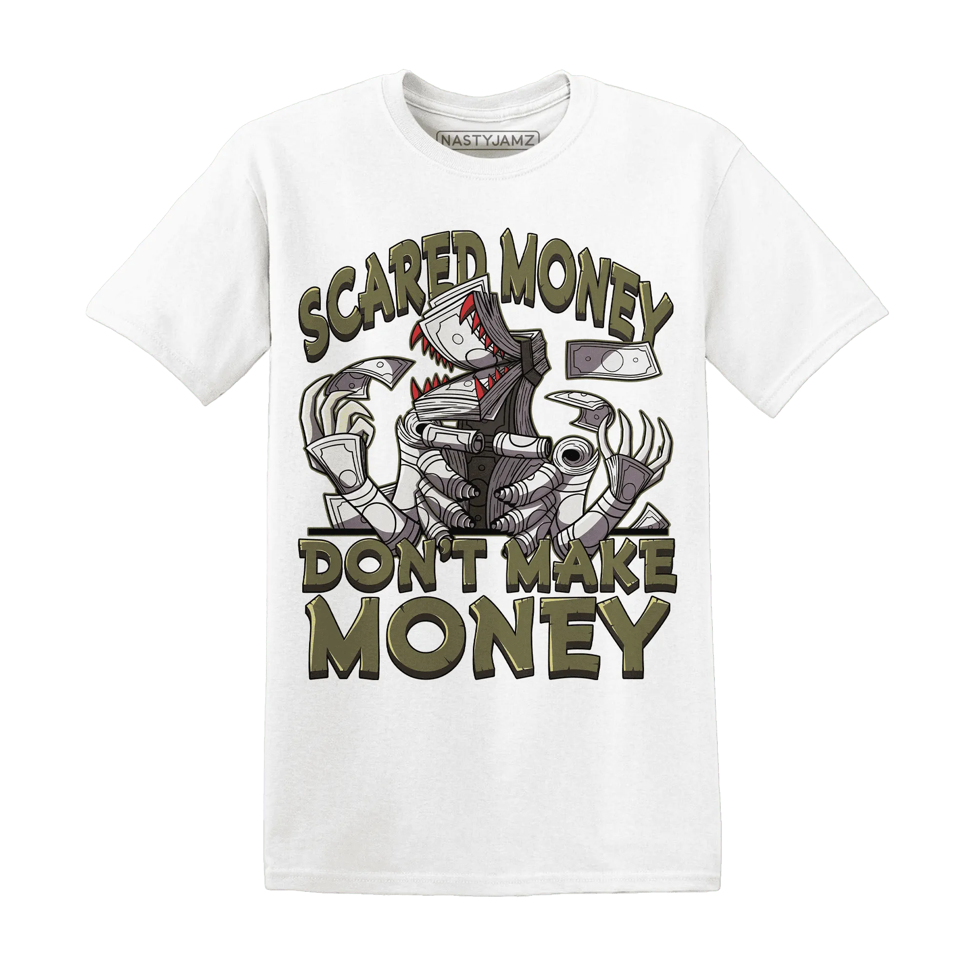 NastyJamz-Medium-Olive-1s-T-Shirt-Match-Scared-Money