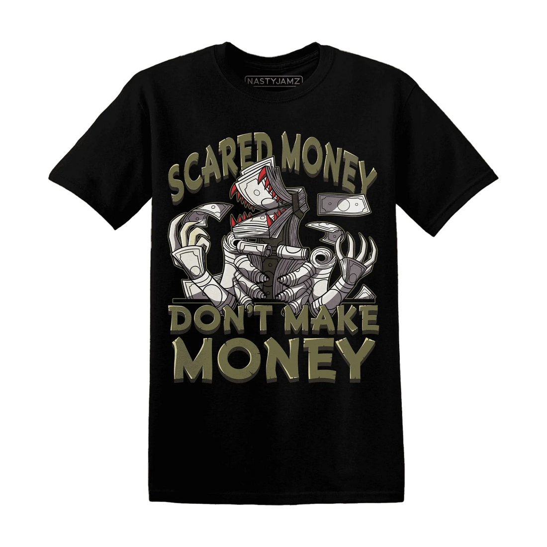 NastyJamz-Medium-Olive-1s-T-Shirt-Match-Scared-Money