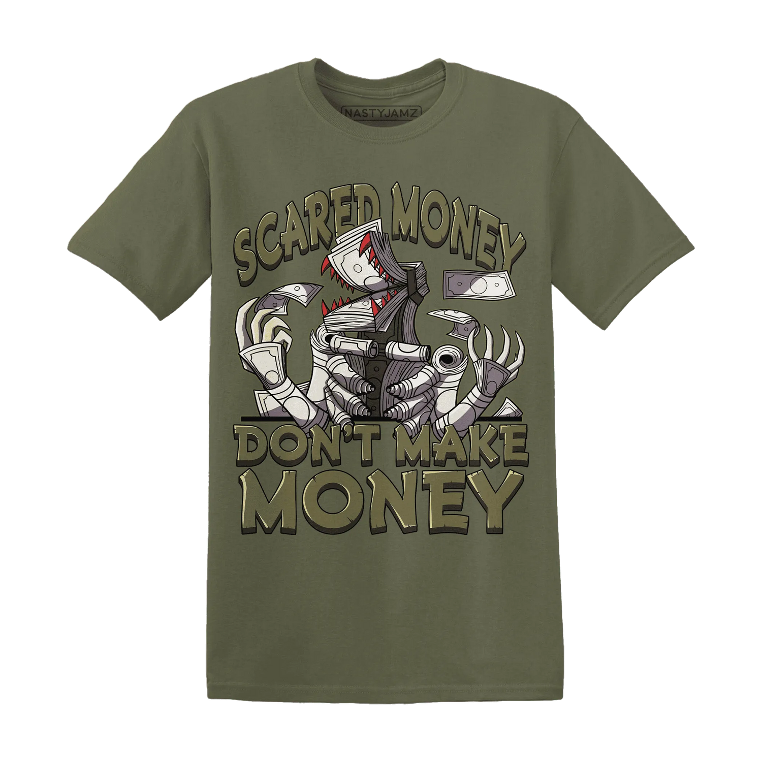 NastyJamz-Medium-Olive-1s-T-Shirt-Match-Scared-Money