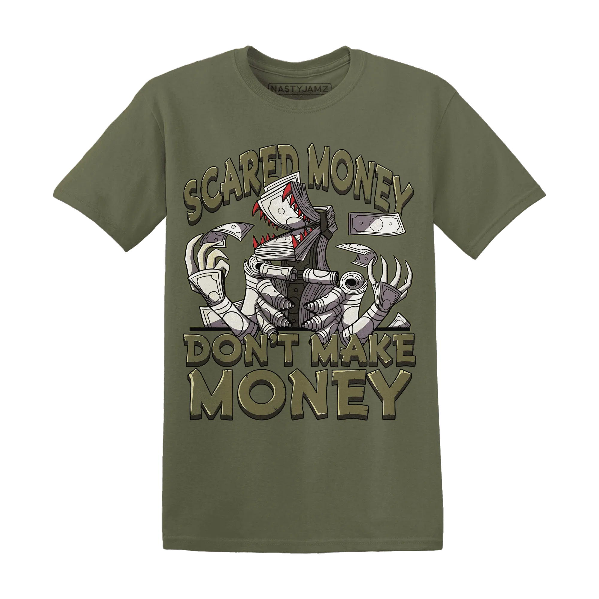 NastyJamz-Medium-Olive-1s-T-Shirt-Match-Scared-Money