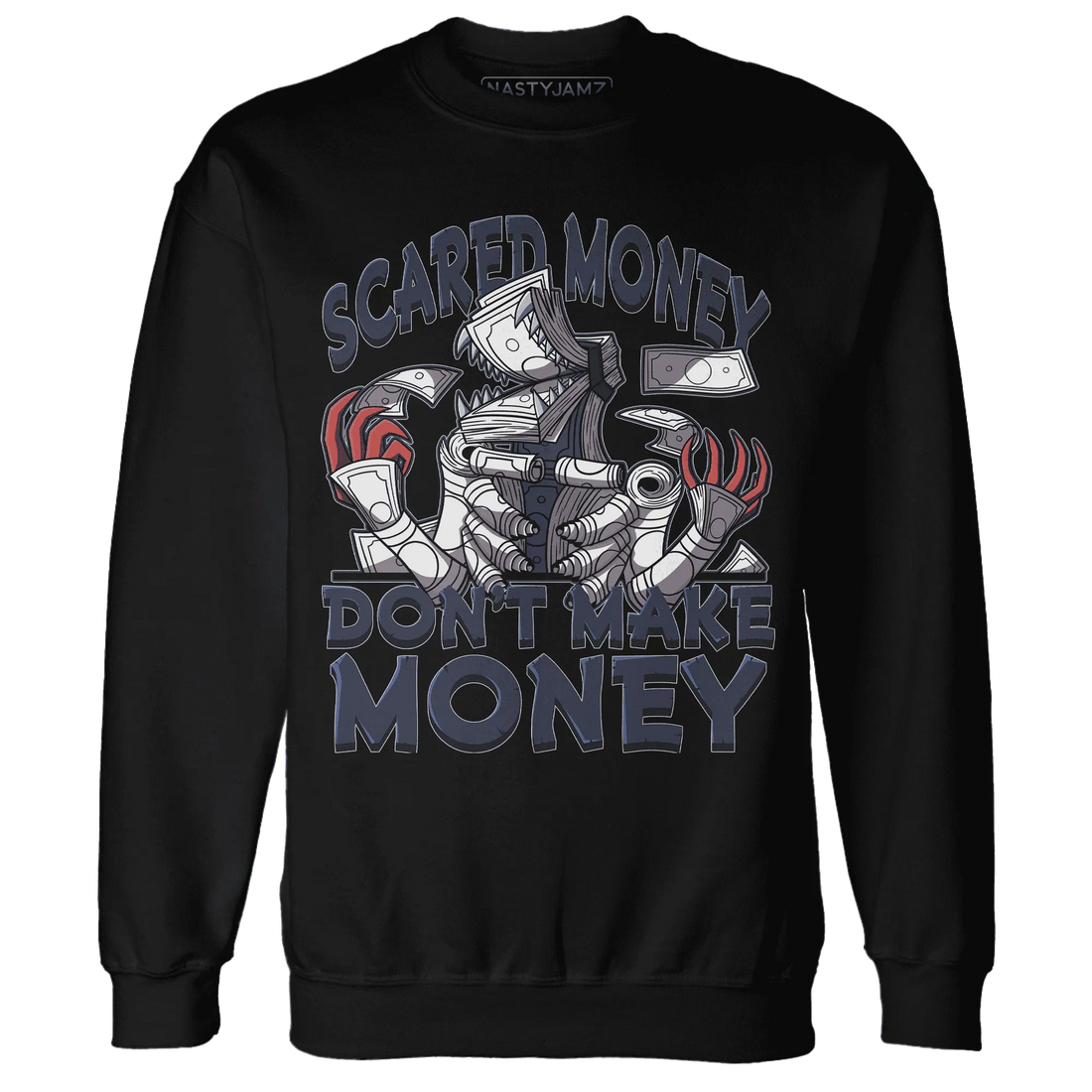 White-Navy-6s-Sweatshirt-Match-Scared-Money