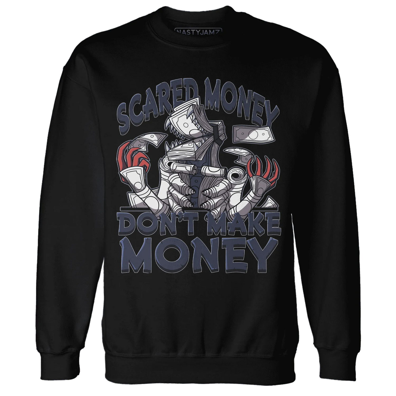 White-Navy-6s-Sweatshirt-Match-Scared-Money