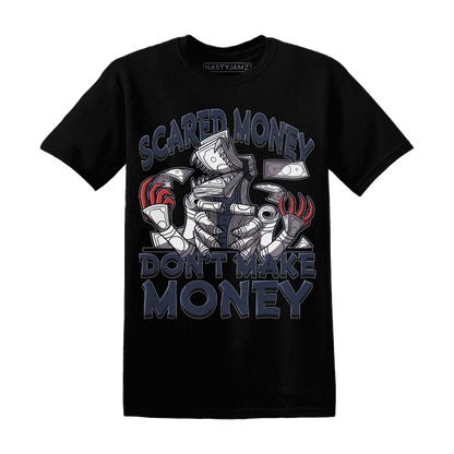 White-Navy-6s-T-Shirt-Match-Scared-Money