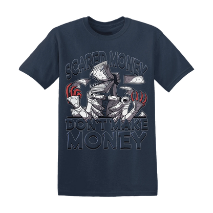 White-Navy-6s-T-Shirt-Match-Scared-Money
