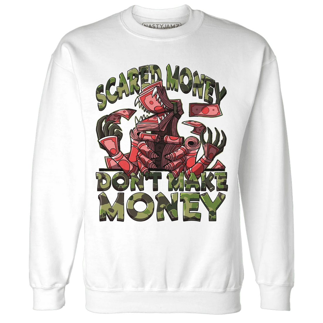 AM-90-Dark-Sage-Solar-Red-NastyJamz-Sweatshirt-Match-Scared-Money