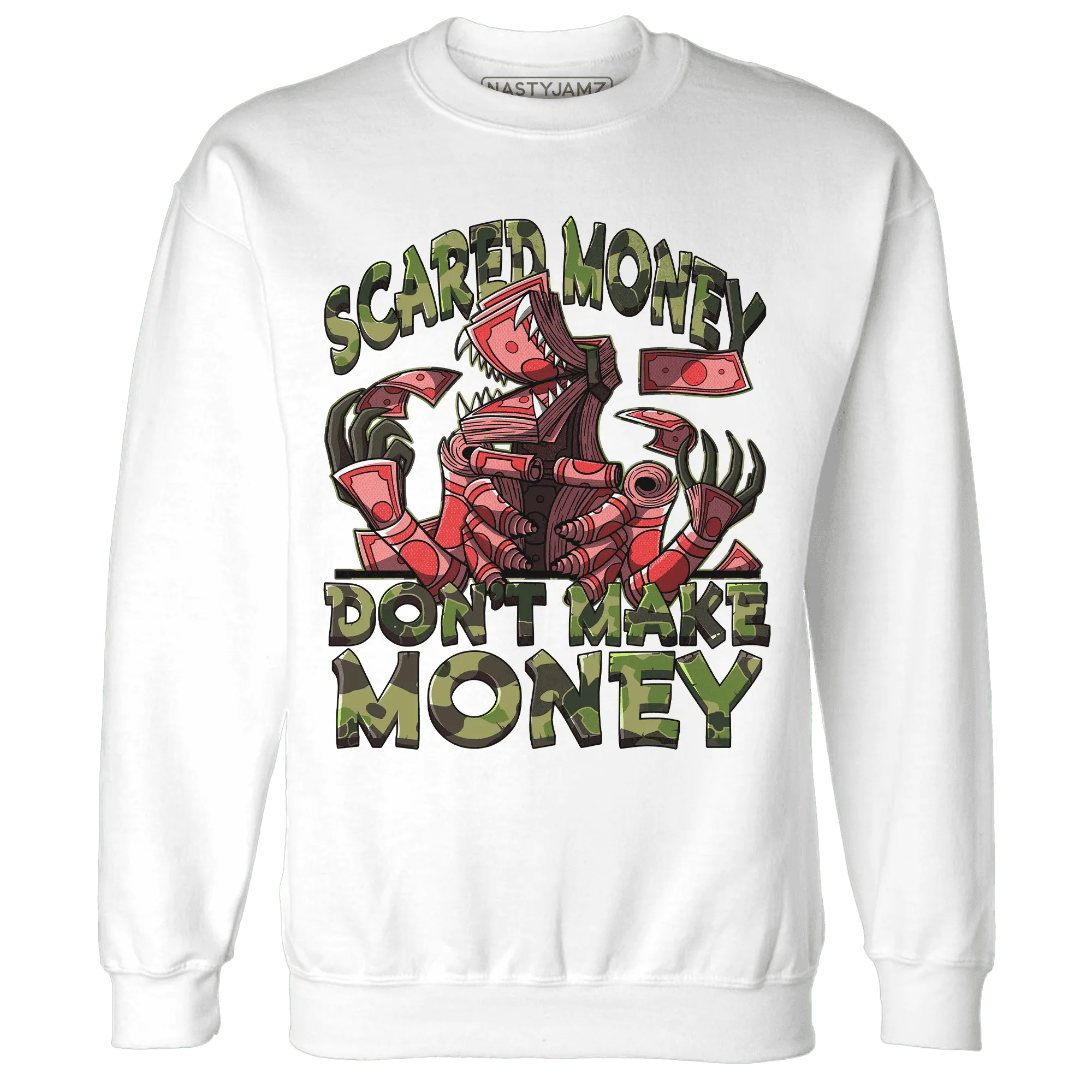 AM-90-Dark-Sage-Solar-Red-NastyJamz-Sweatshirt-Match-Scared-Money