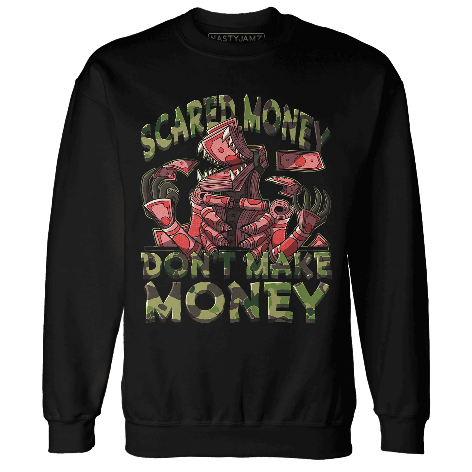 AM-90-Dark-Sage-Solar-Red-NastyJamz-Sweatshirt-Match-Scared-Money