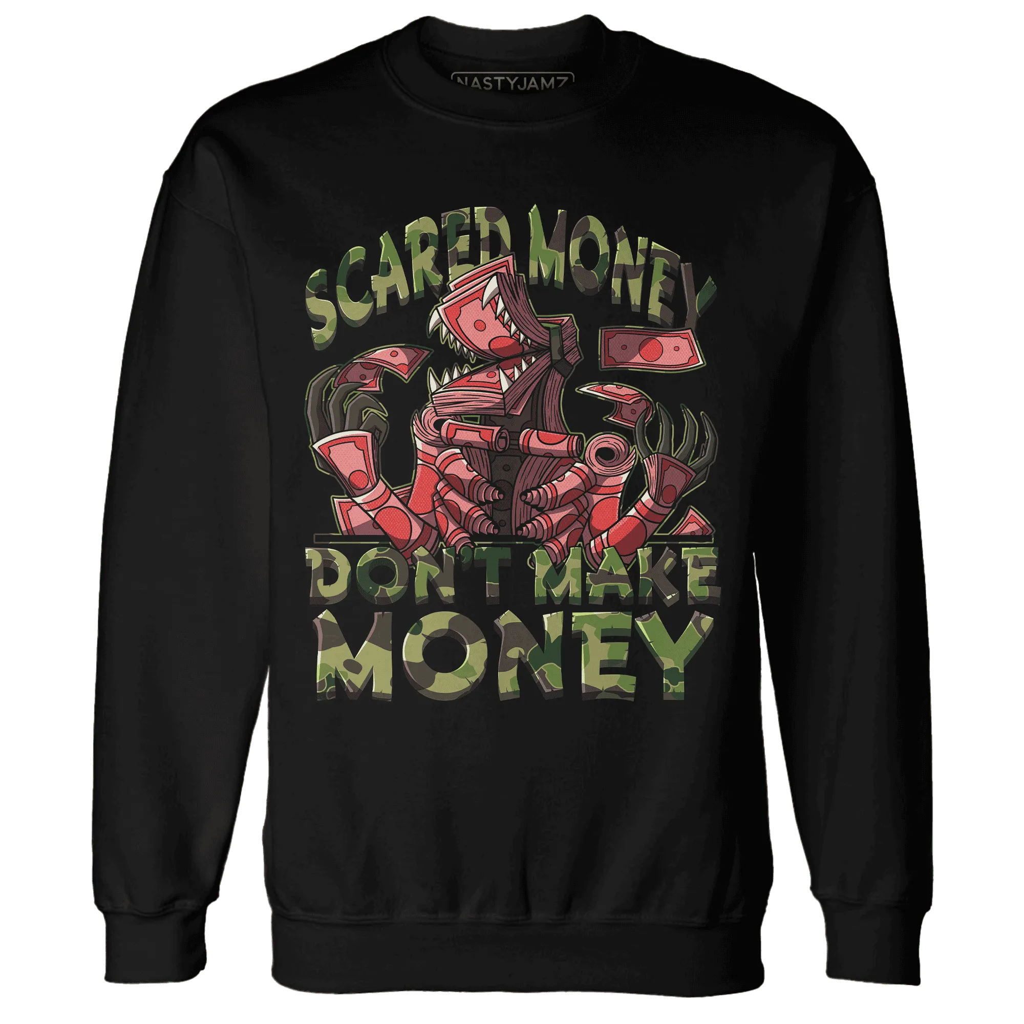 AM-90-Dark-Sage-Solar-Red-NastyJamz-Sweatshirt-Match-Scared-Money