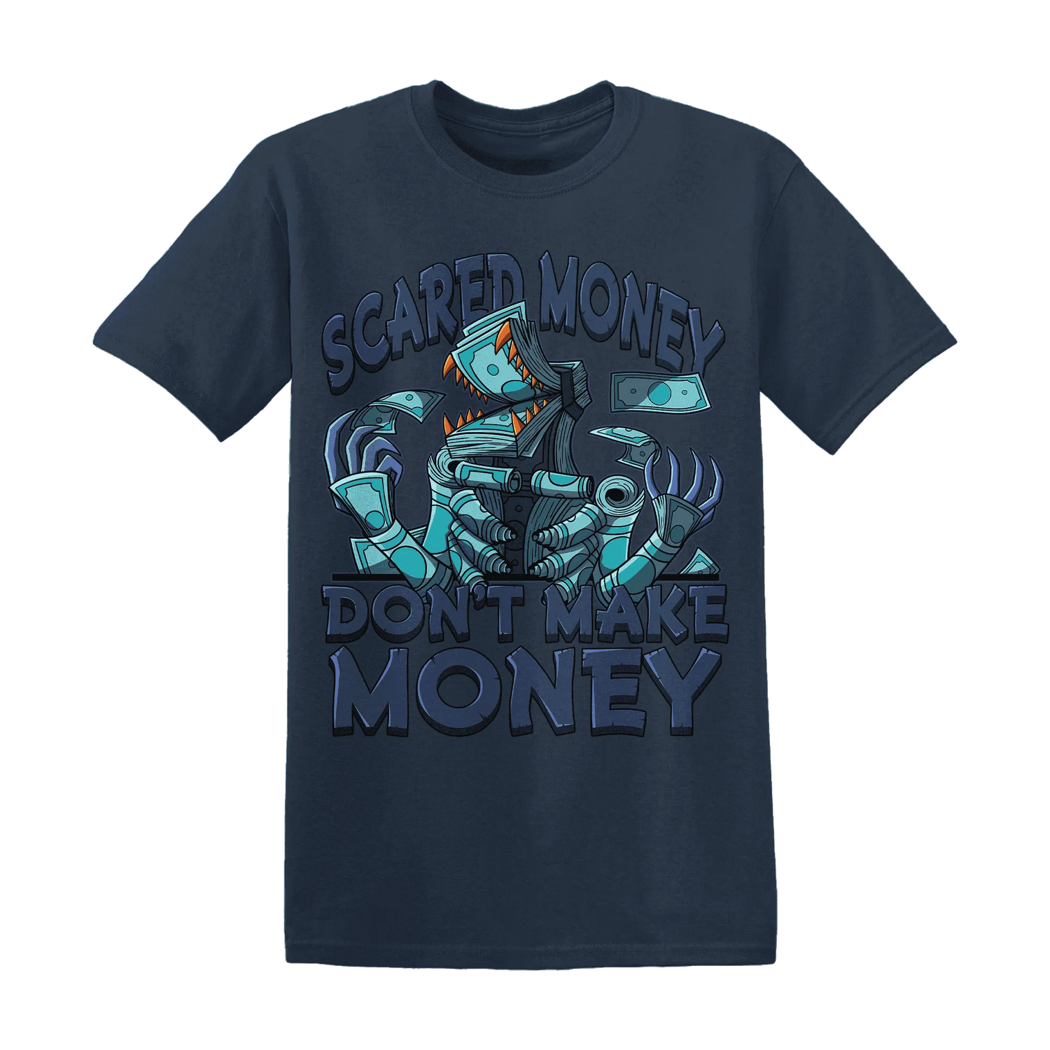 NastyJamz-AM-Plus-Drift-Midnight-Navy-Total-Orange-Dusty-Cactus-T-Shirt-Match-Scared-Money