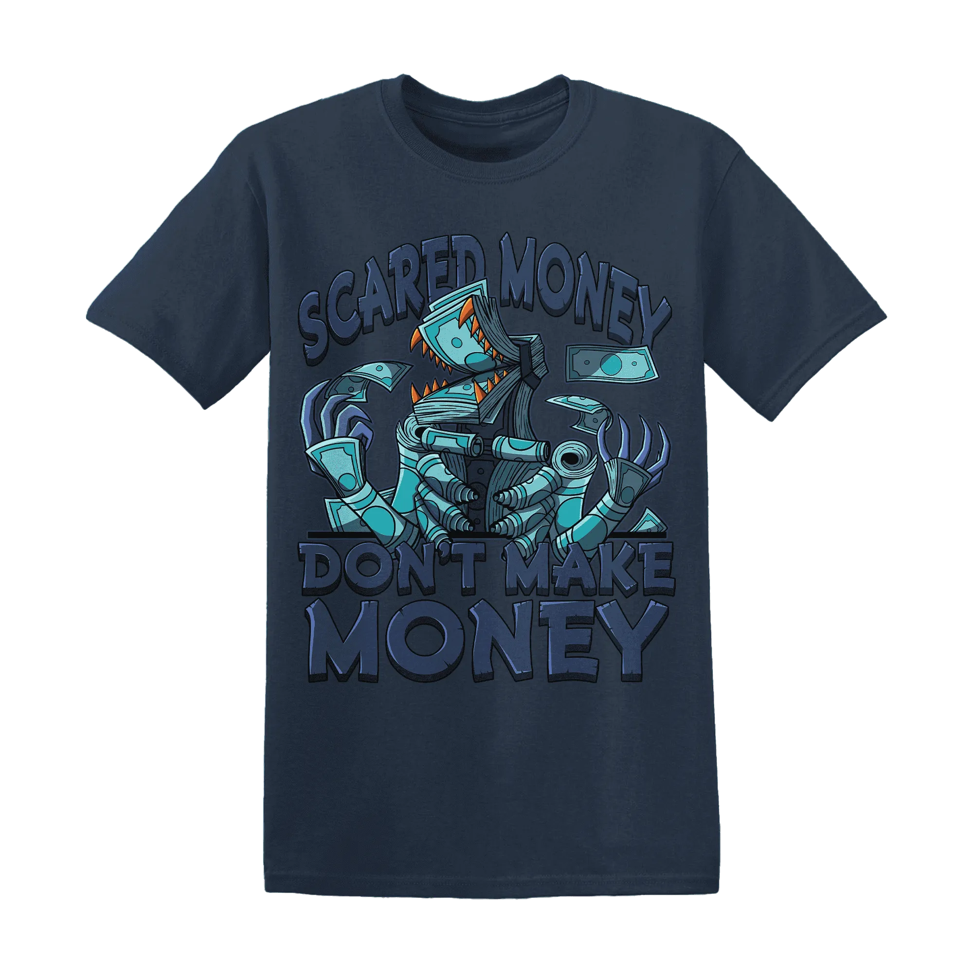 NastyJamz-AM-Plus-Drift-Midnight-Navy-Total-Orange-Dusty-Cactus-T-Shirt-Match-Scared-Money