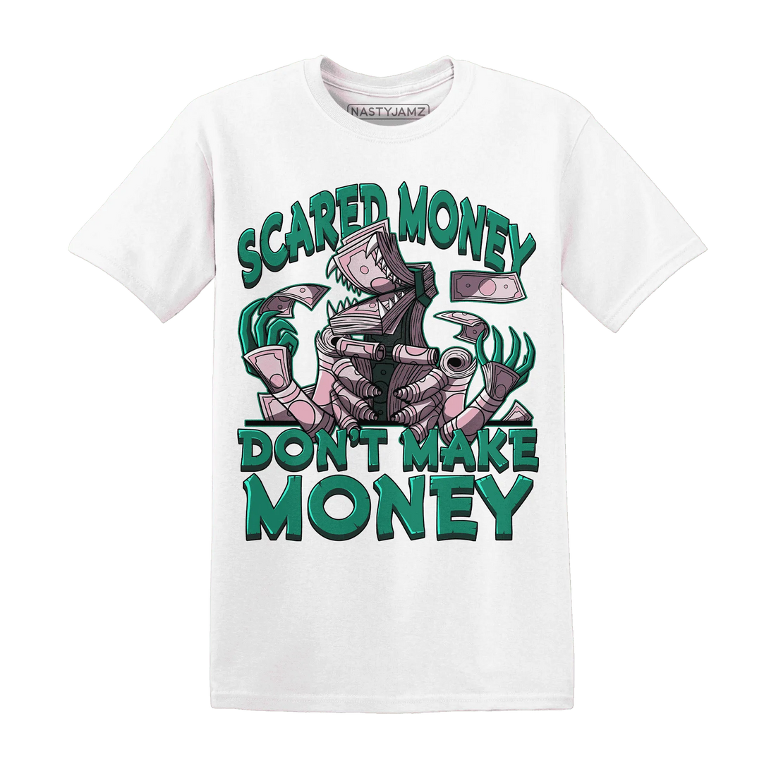 NastyJamz-Dunk-Pink-Malachite-Medium-Soft-Low-Sail-T-Shirt-Match-Scared-Money