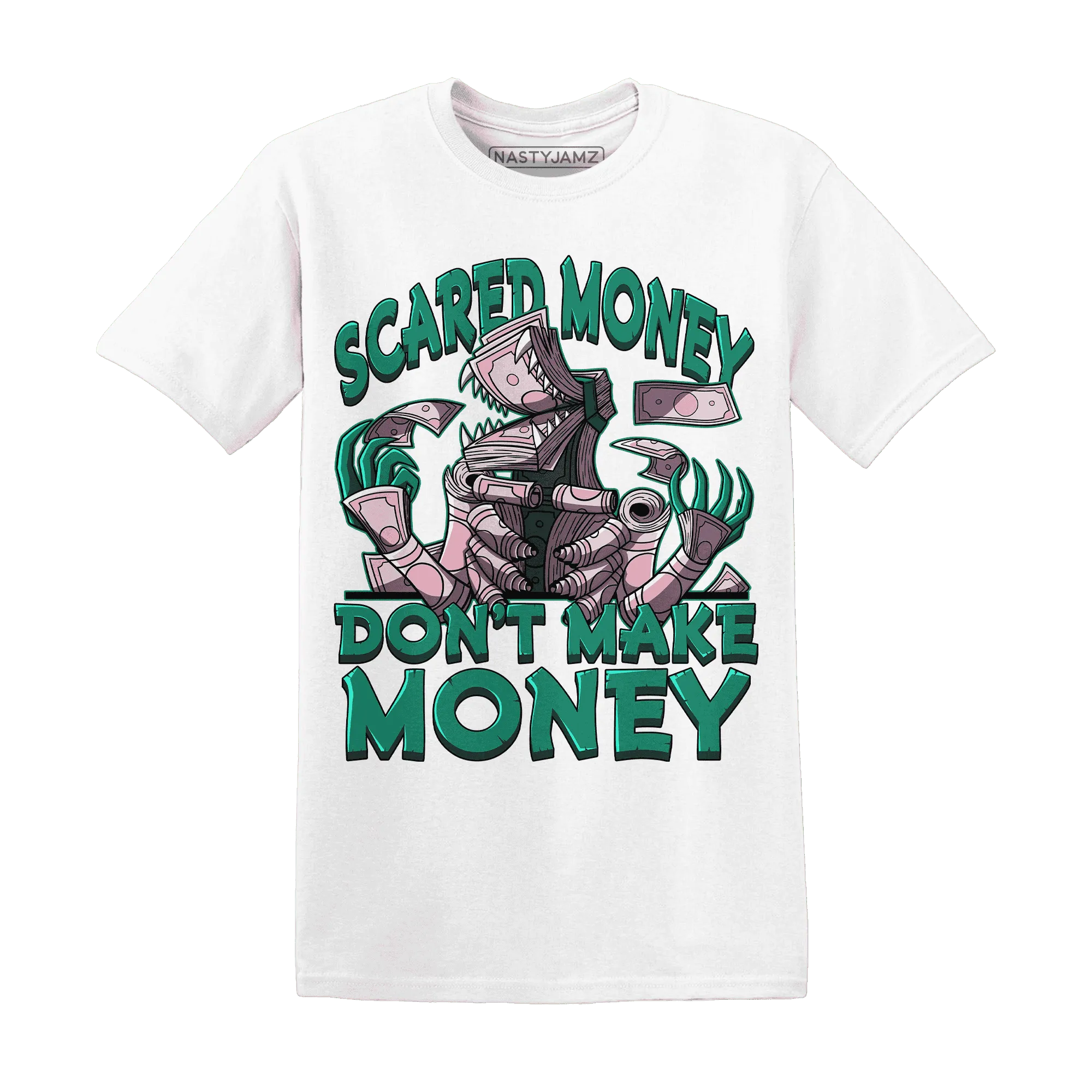 NastyJamz-Dunk-Pink-Malachite-Medium-Soft-Low-Sail-T-Shirt-Match-Scared-Money