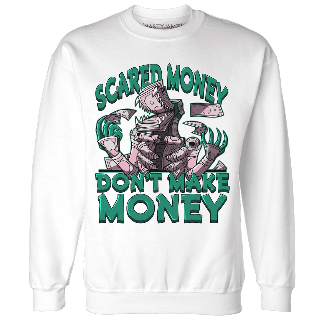 NastyJamz-Dunk-Pink-Malachite-Medium-Soft-Low-Sail-Sweatshirt-Match-Scared-Money