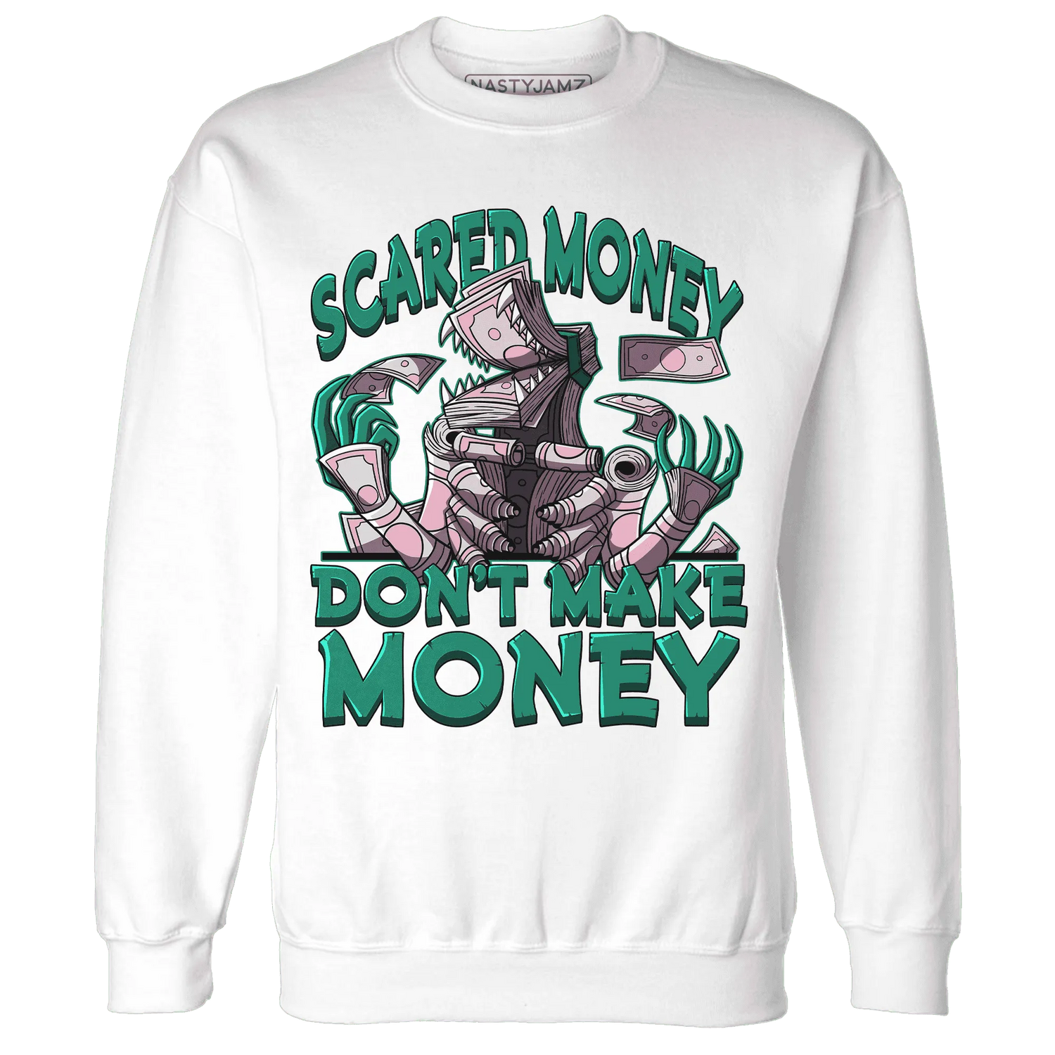 NastyJamz-Dunk-Pink-Malachite-Medium-Soft-Low-Sail-Sweatshirt-Match-Scared-Money