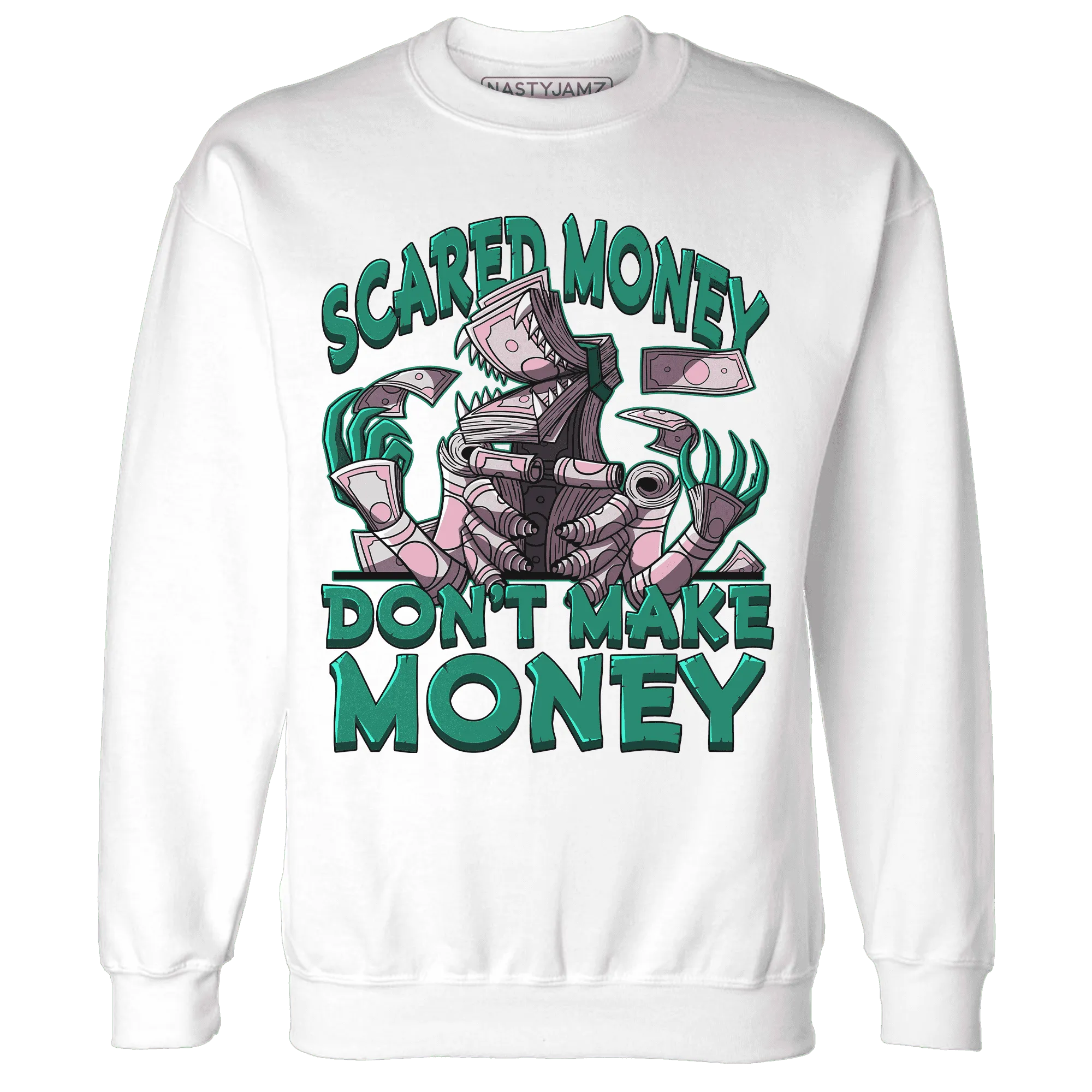 NastyJamz-Dunk-Pink-Malachite-Medium-Soft-Low-Sail-Sweatshirt-Match-Scared-Money