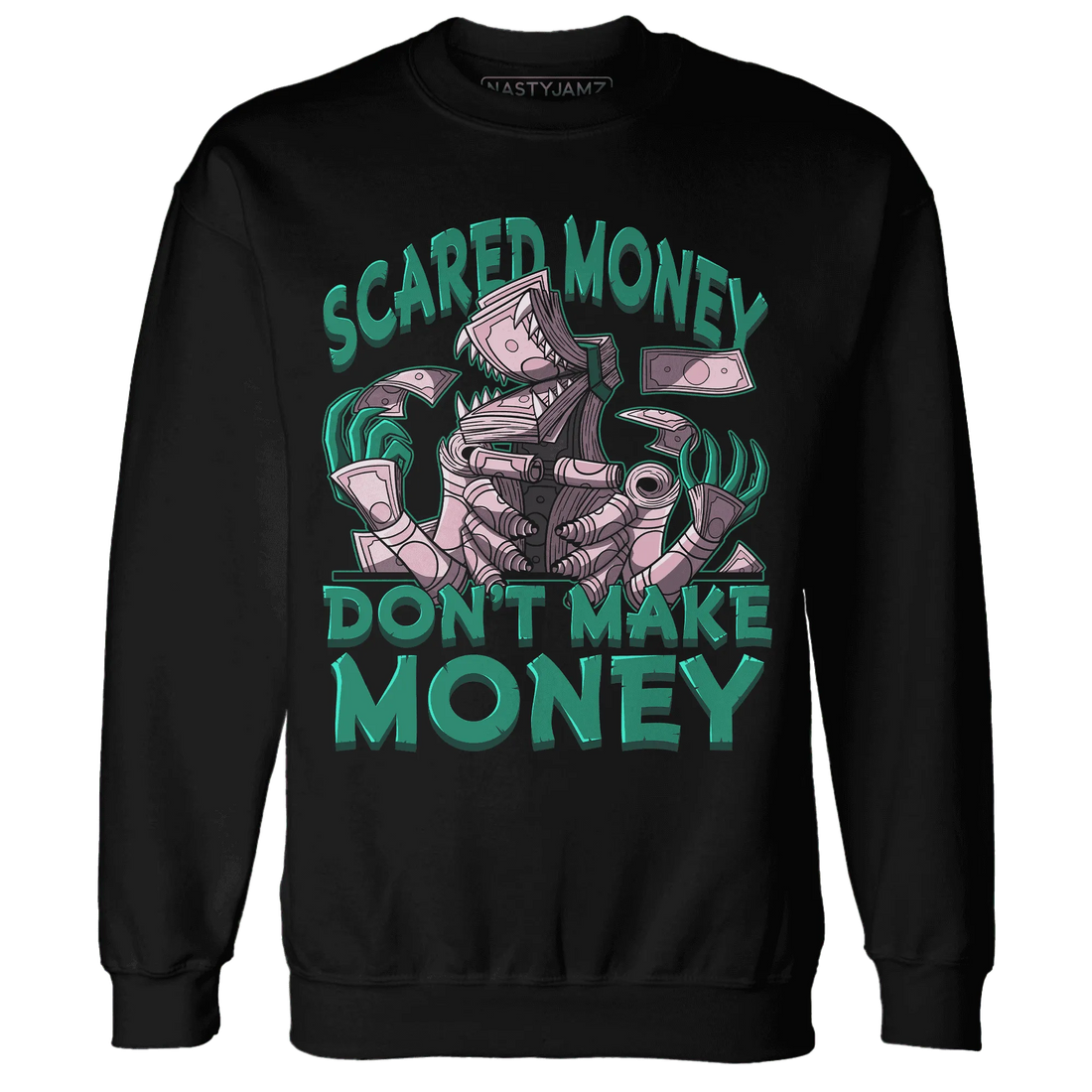 NastyJamz-Dunk-Pink-Malachite-Medium-Soft-Low-Sail-Sweatshirt-Match-Scared-Money