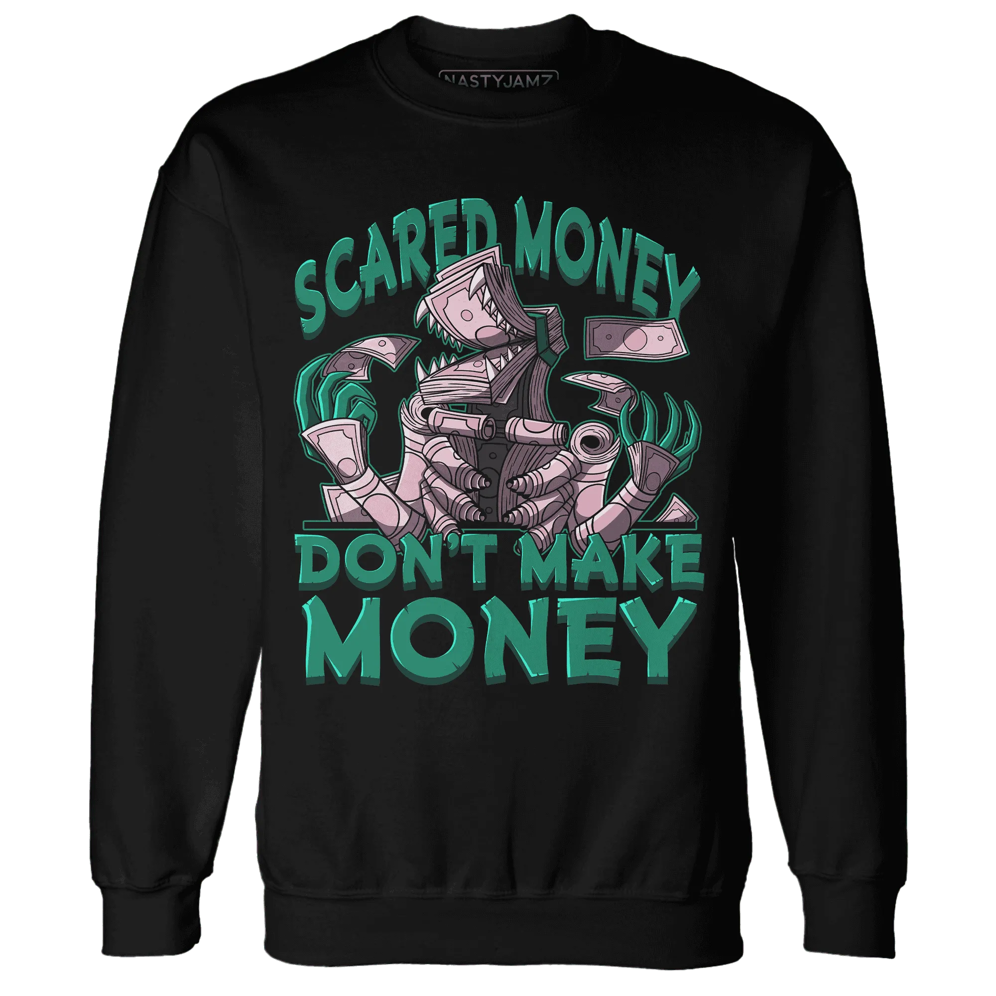 NastyJamz-Dunk-Pink-Malachite-Medium-Soft-Low-Sail-Sweatshirt-Match-Scared-Money