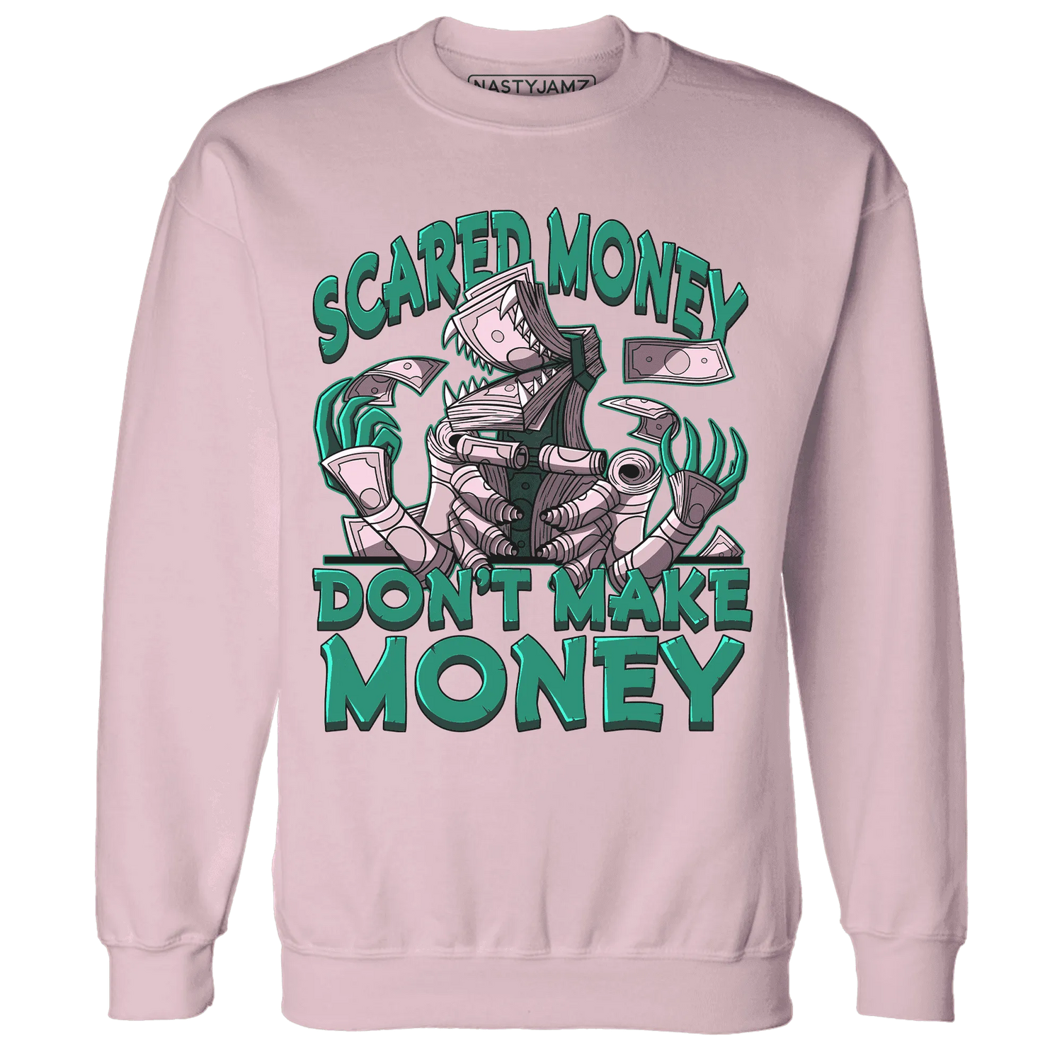 NastyJamz-Dunk-Pink-Malachite-Medium-Soft-Low-Sail-Sweatshirt-Match-Scared-Money