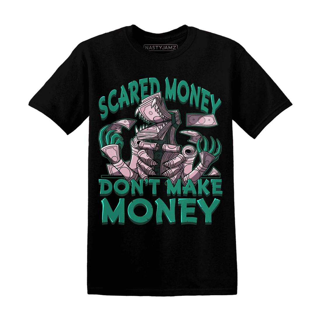 NastyJamz-Dunk-Pink-Malachite-Medium-Soft-Low-Sail-T-Shirt-Match-Scared-Money