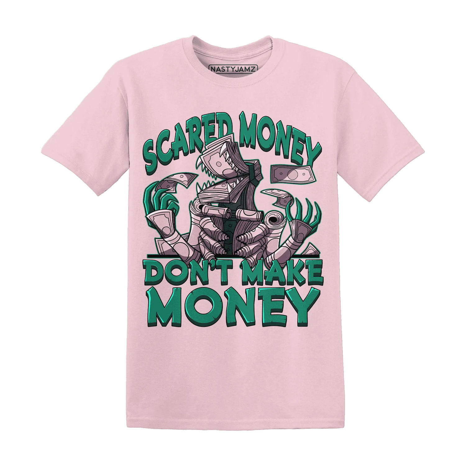 NastyJamz-Dunk-Pink-Malachite-Medium-Soft-Low-Sail-T-Shirt-Match-Scared-Money
