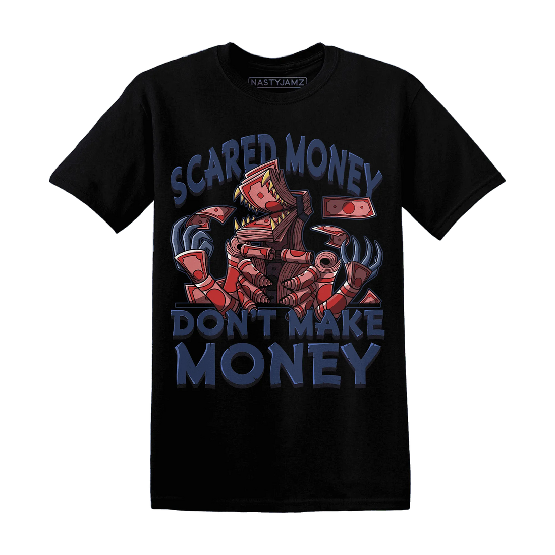 NastyJamz-VaporMax-Air-Plus-Midnight-Navy-Gold-Black-T-Shirt-Match-Scared-Money