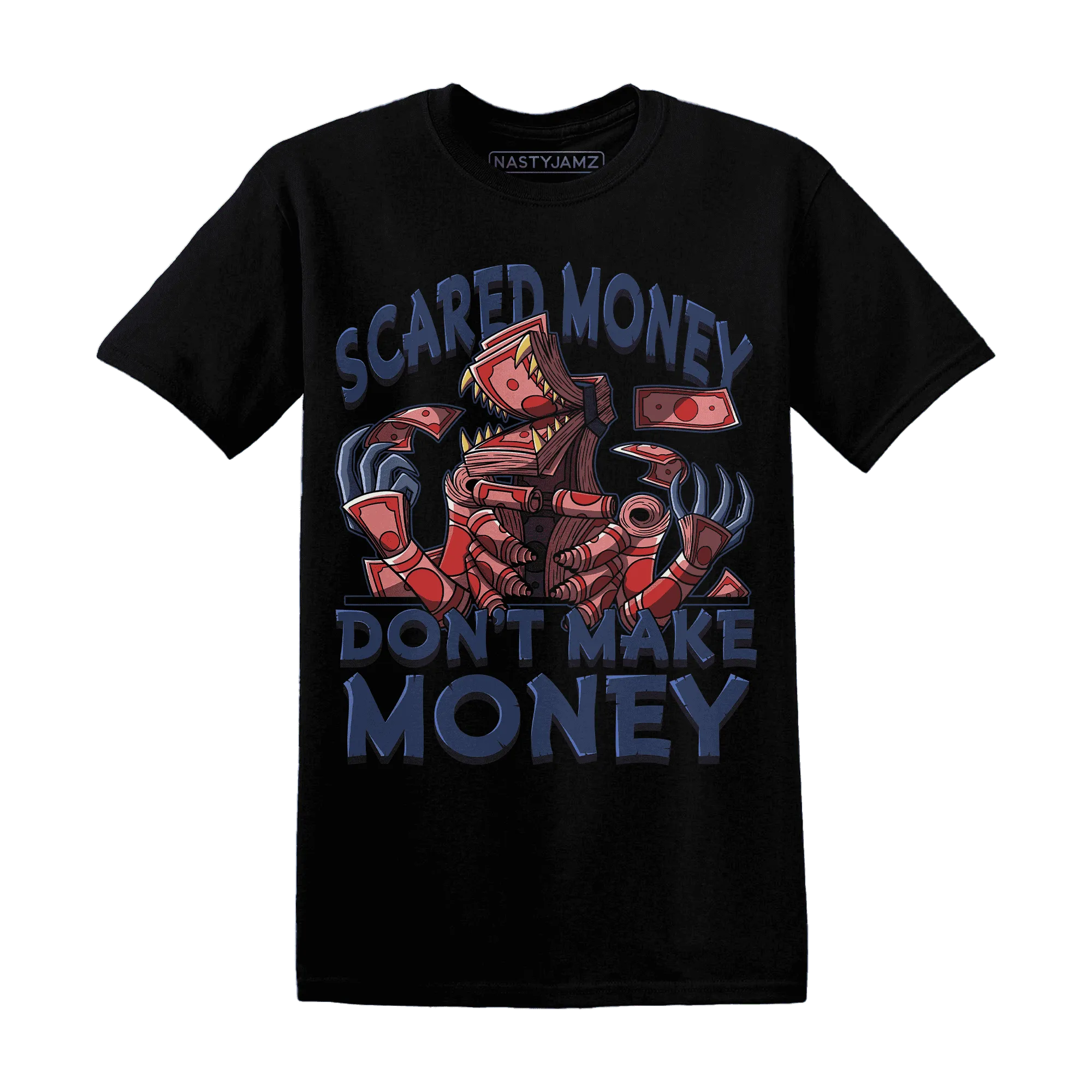 NastyJamz-VaporMax-Air-Plus-Midnight-Navy-Gold-Black-T-Shirt-Match-Scared-Money