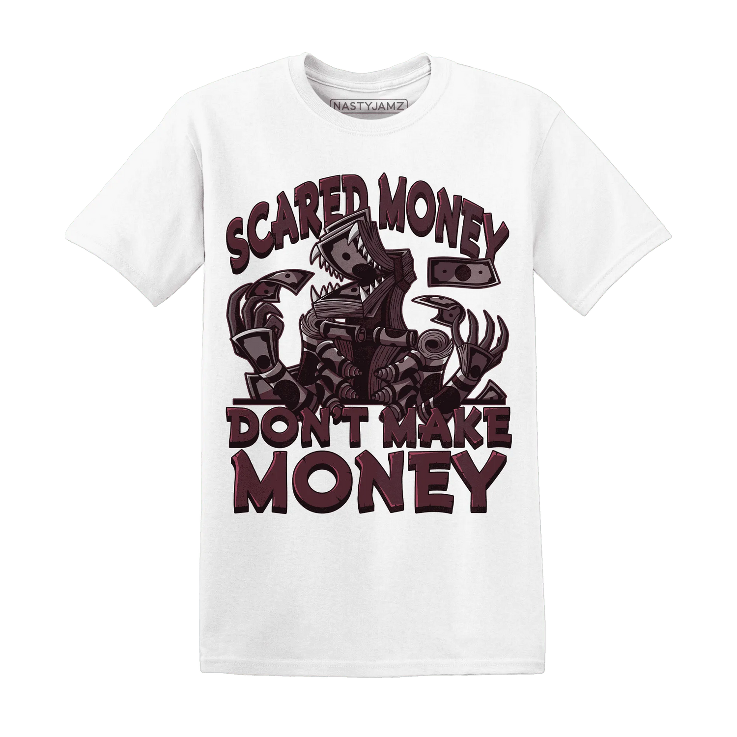 NastyJamz-VaporMax-Night-Maron-Burgundy-T-Shirt-Match-Scared-Money