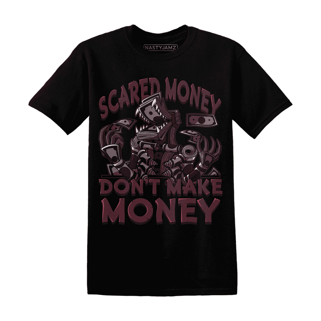 NastyJamz-VaporMax-Night-Maron-Burgundy-T-Shirt-Match-Scared-Money