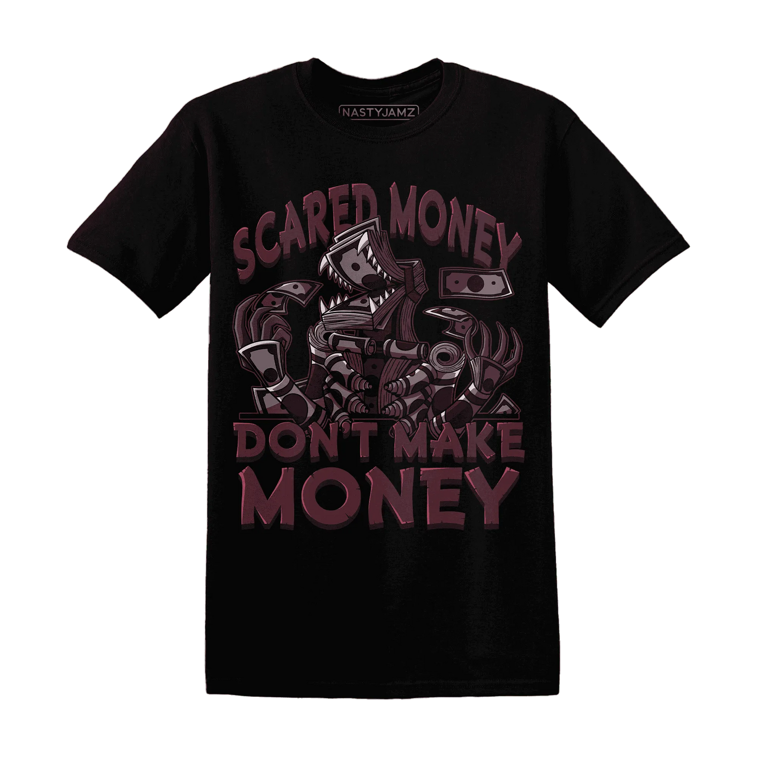 NastyJamz-VaporMax-Night-Maron-Burgundy-T-Shirt-Match-Scared-Money