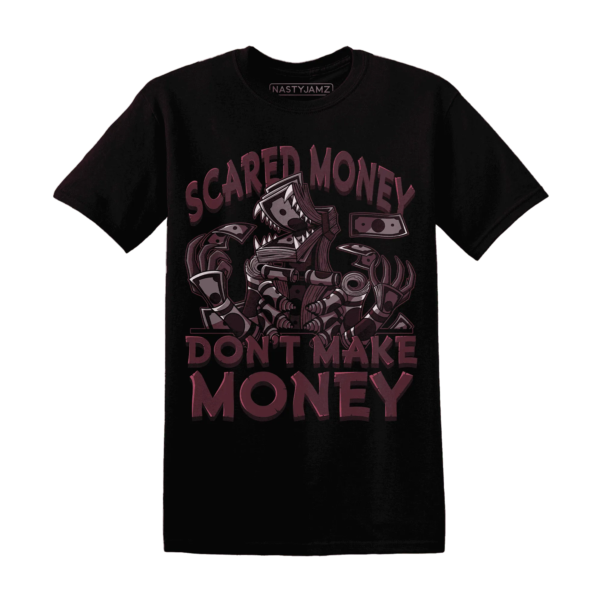 NastyJamz-VaporMax-Night-Maron-Burgundy-T-Shirt-Match-Scared-Money