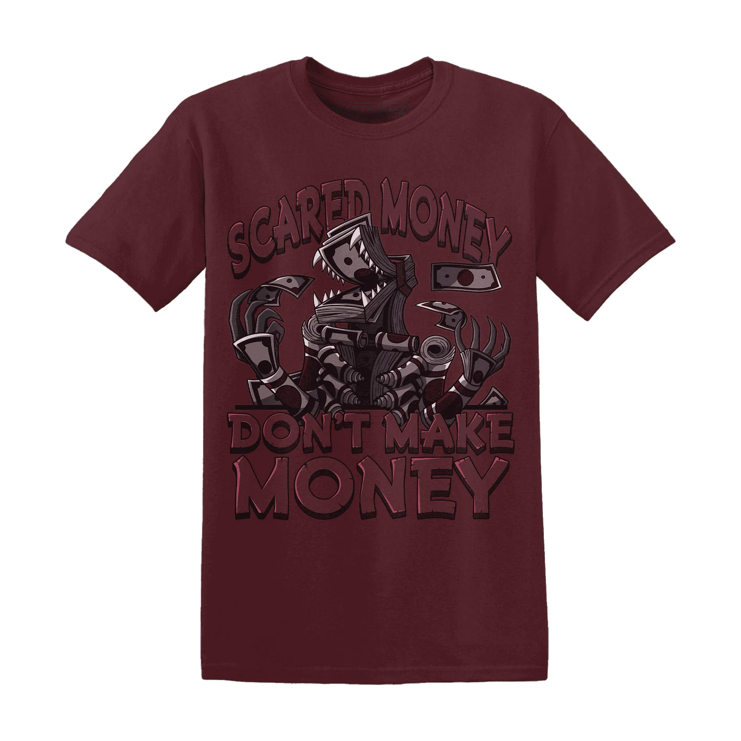 NastyJamz-VaporMax-Night-Maron-Burgundy-T-Shirt-Match-Scared-Money
