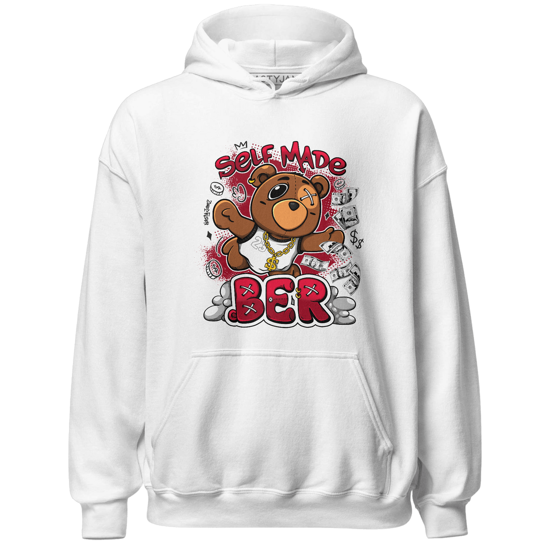 Retro Red Taxi 12s Hoodie Match Self Made BER - NastyJamz