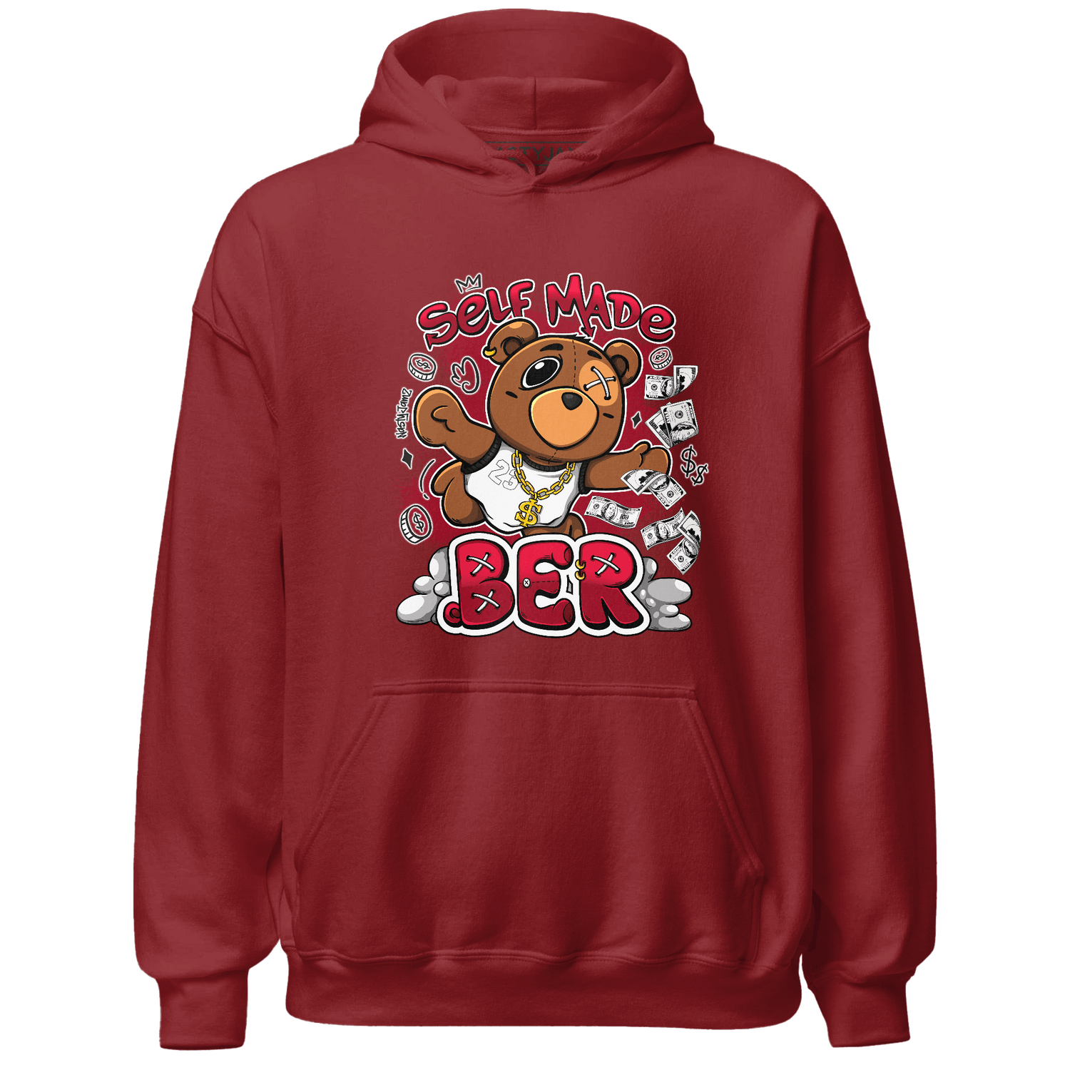 Retro Red Taxi 12s Hoodie Match Self Made BER - NastyJamz