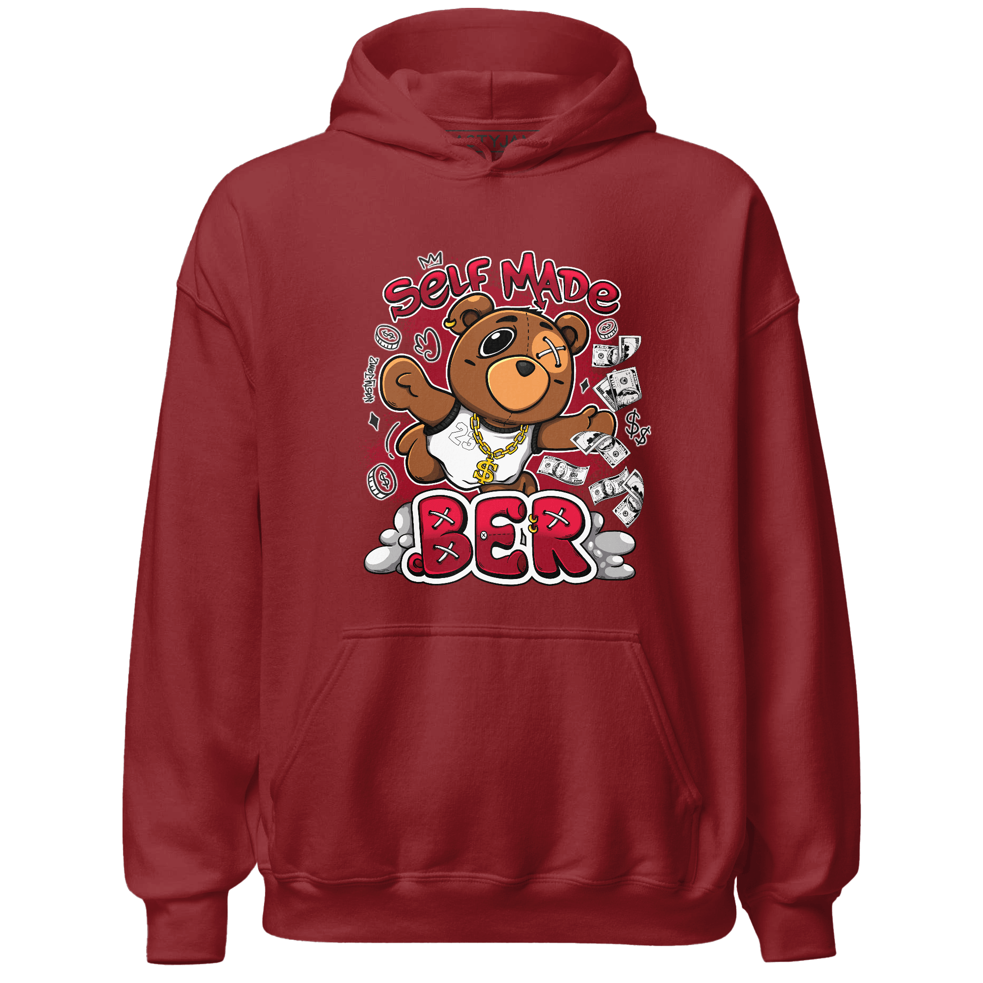Retro Red Taxi 12s Hoodie Match Self Made BER - NastyJamz
