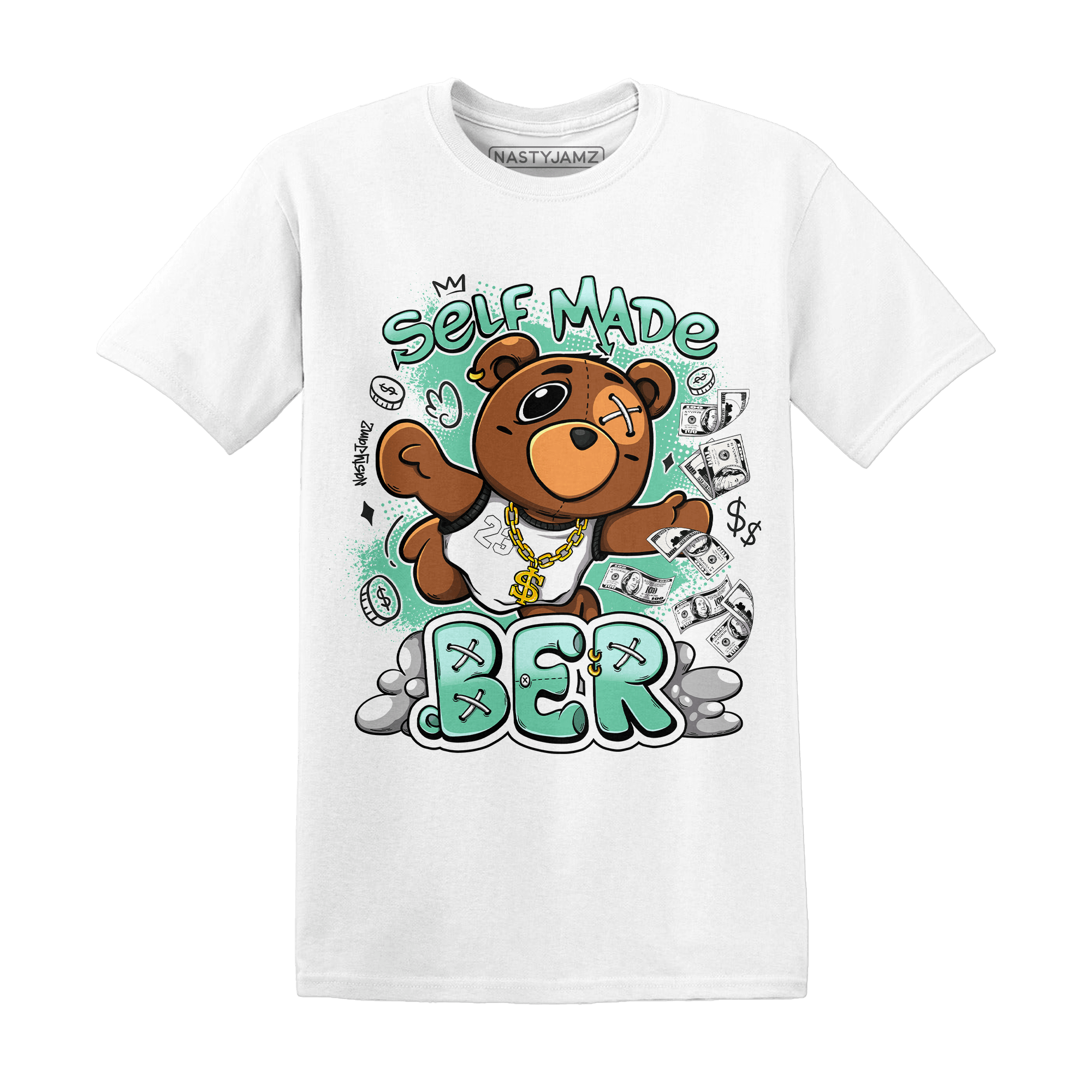 High OG Green Glow 1s T Shirt Match Self Made BER - NastyJamz